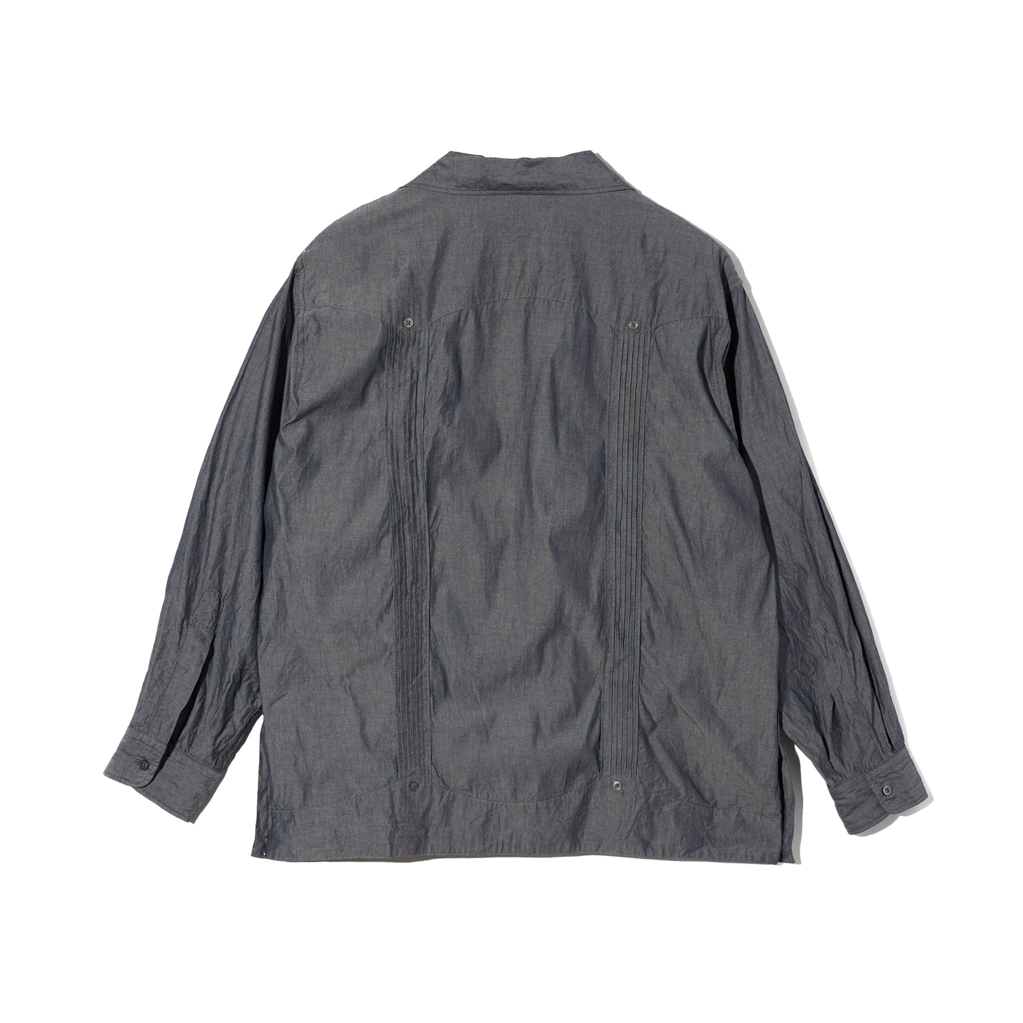 Guayabera Shirt - Indigo Cotton Chambray