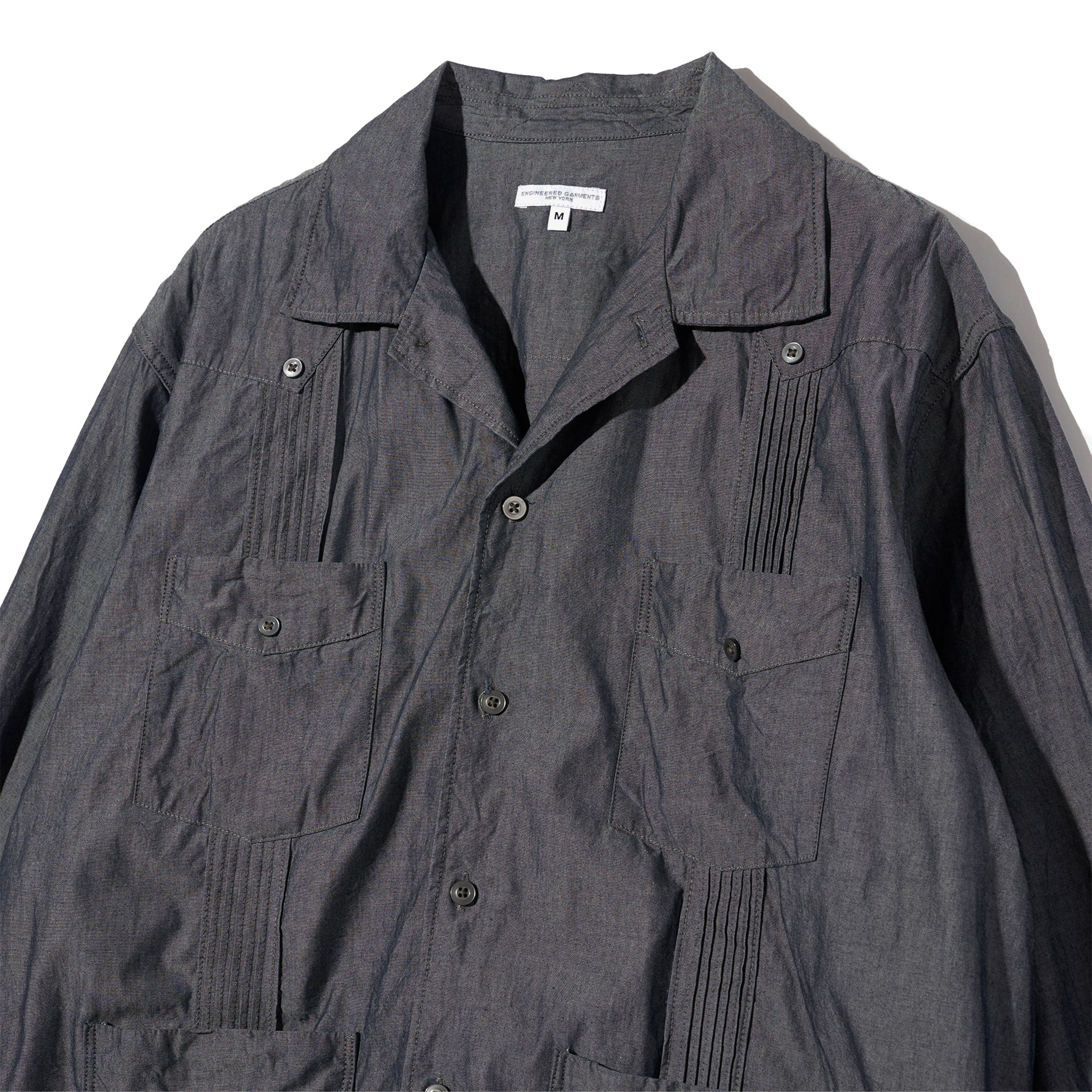 Guayabera Shirt - Indigo Cotton Chambray