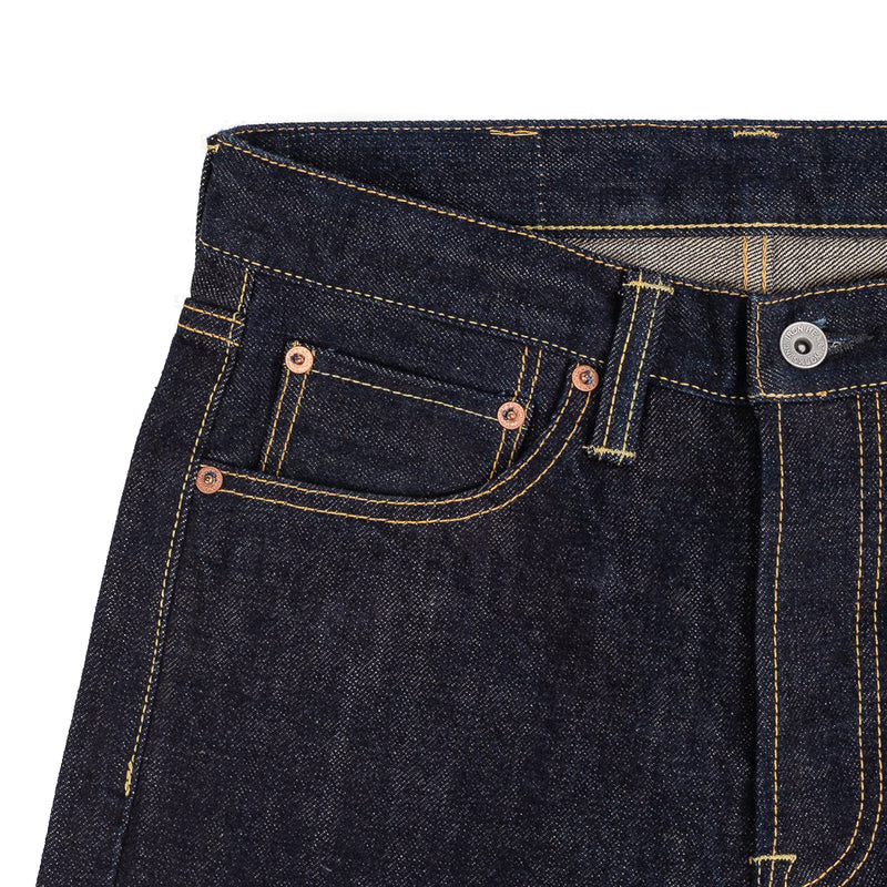 Iron Heart IH-666N 17oz Selvedge Denim Slim Straight Cut Jeans Natural Indigo Pocket Detail
