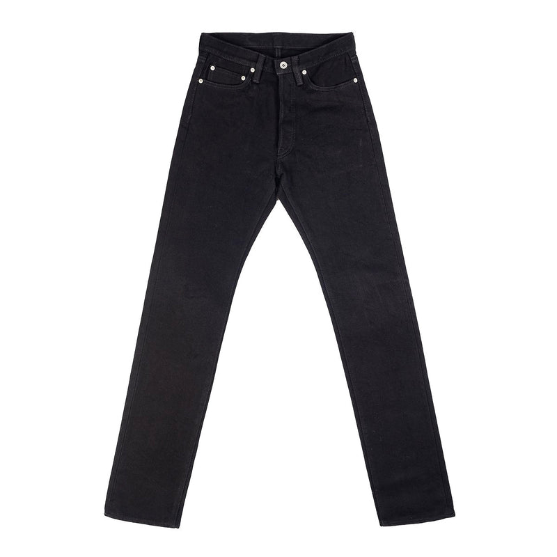 IH-888S-SBG 21oz Selvedge Denim Medium High Rise Tapered Cut Jeans  Superblack Fades To Grey Front