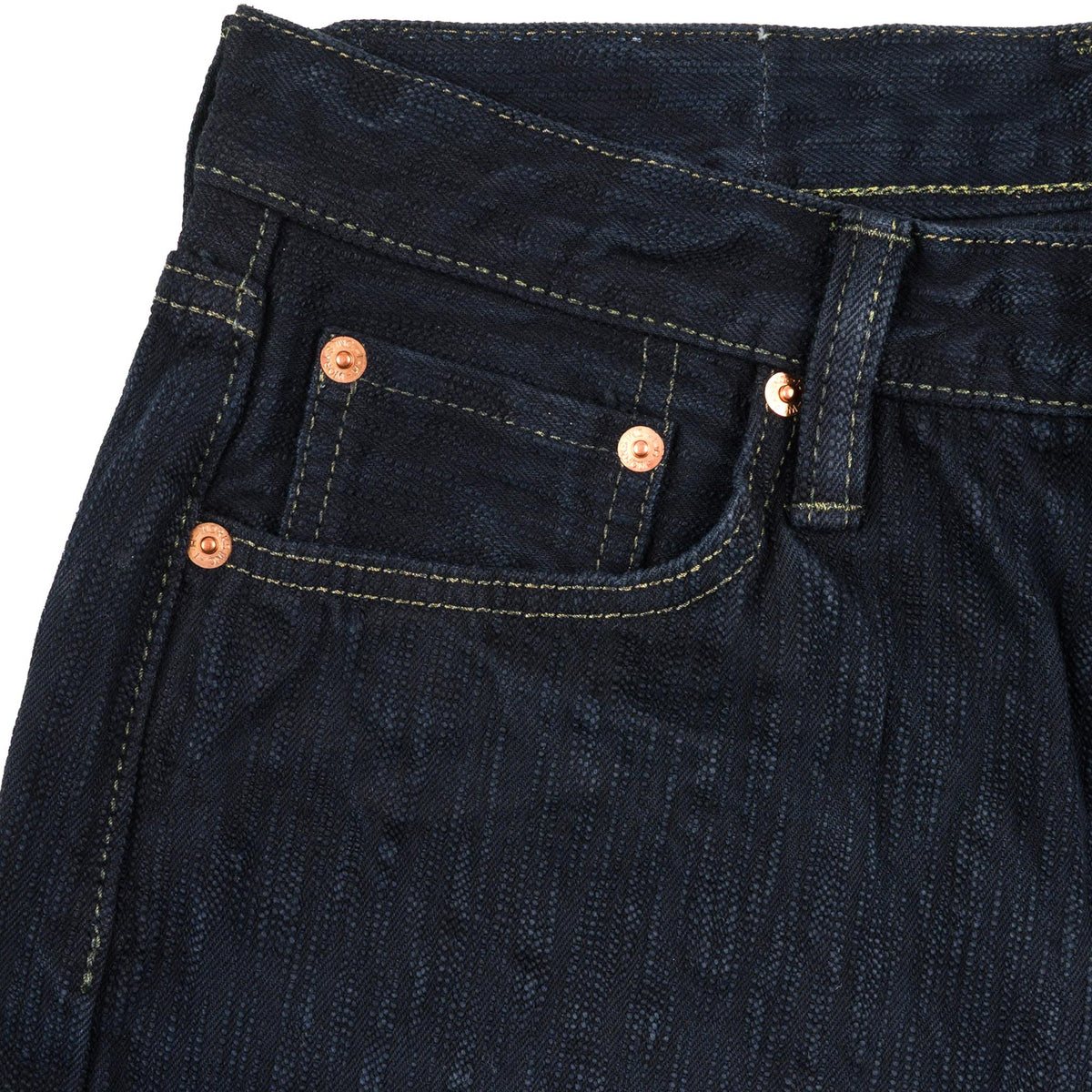 IH-888S-SLBod 16oz Slubby Selvedge Denim Relaxed Tapered Cut Jeans - Indigo Overdyed Black