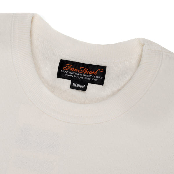 11oz Cotton Knit Long Sleeve Crew Neck Sweater - White - IHTL-1501-WHT