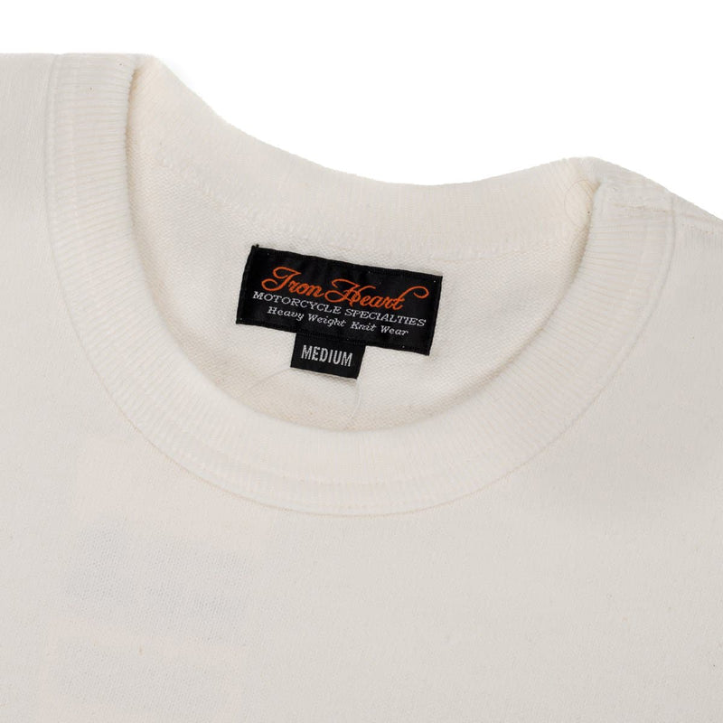 IHTL-1501-WHT 11oz Cotton Knit Long Sleeve Crew Neck Sweater - White