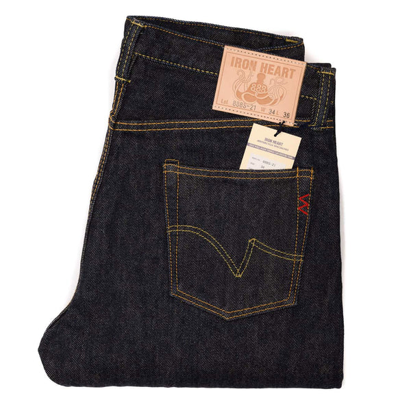 Iron Heart IH-888S-21 21oz Selvedge Denim Medium/High Rise Tapered Cut Jeans Indigo