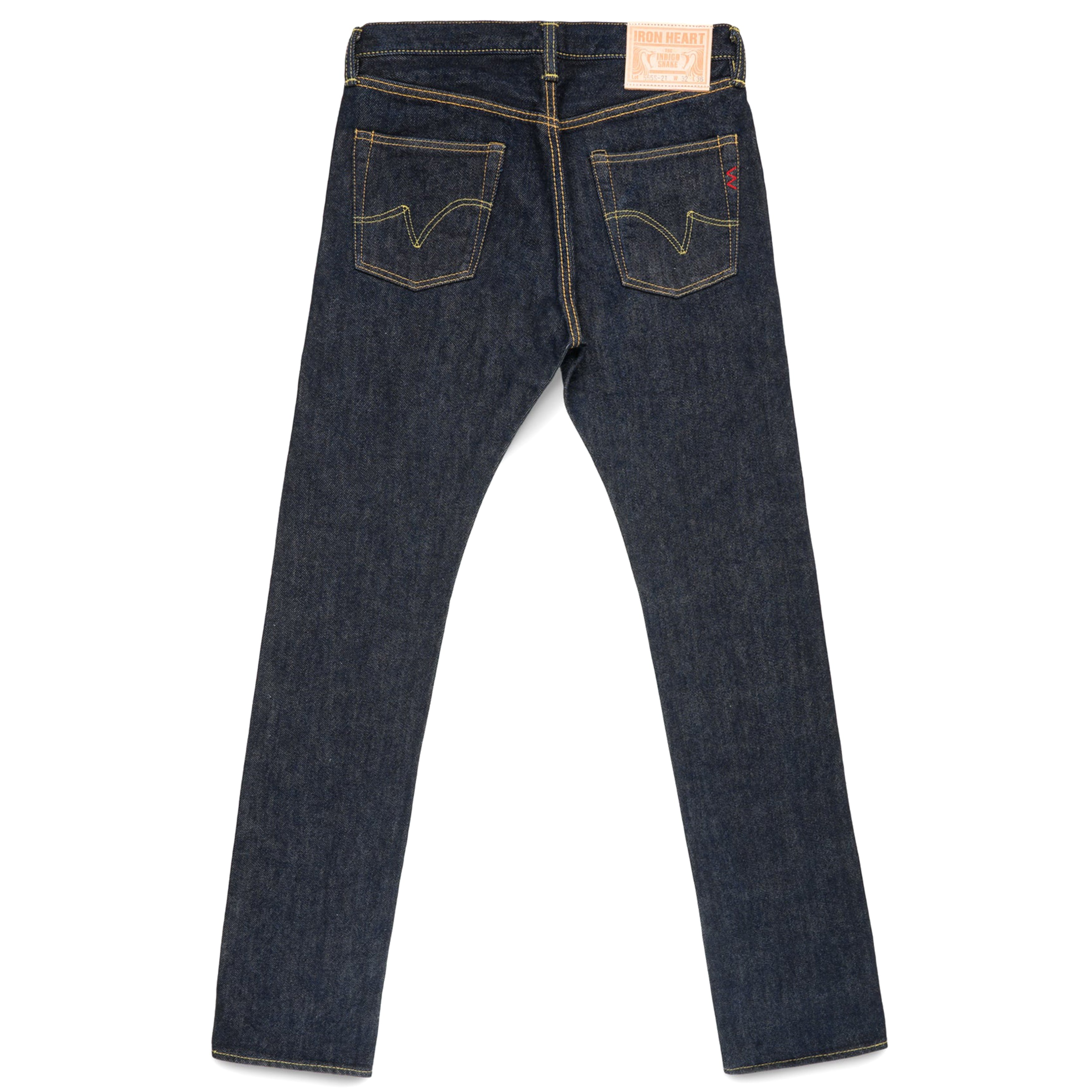 Iron Heart IH-555S-21 21oz Selvedge Denim Slim Cut Jeans Indigo