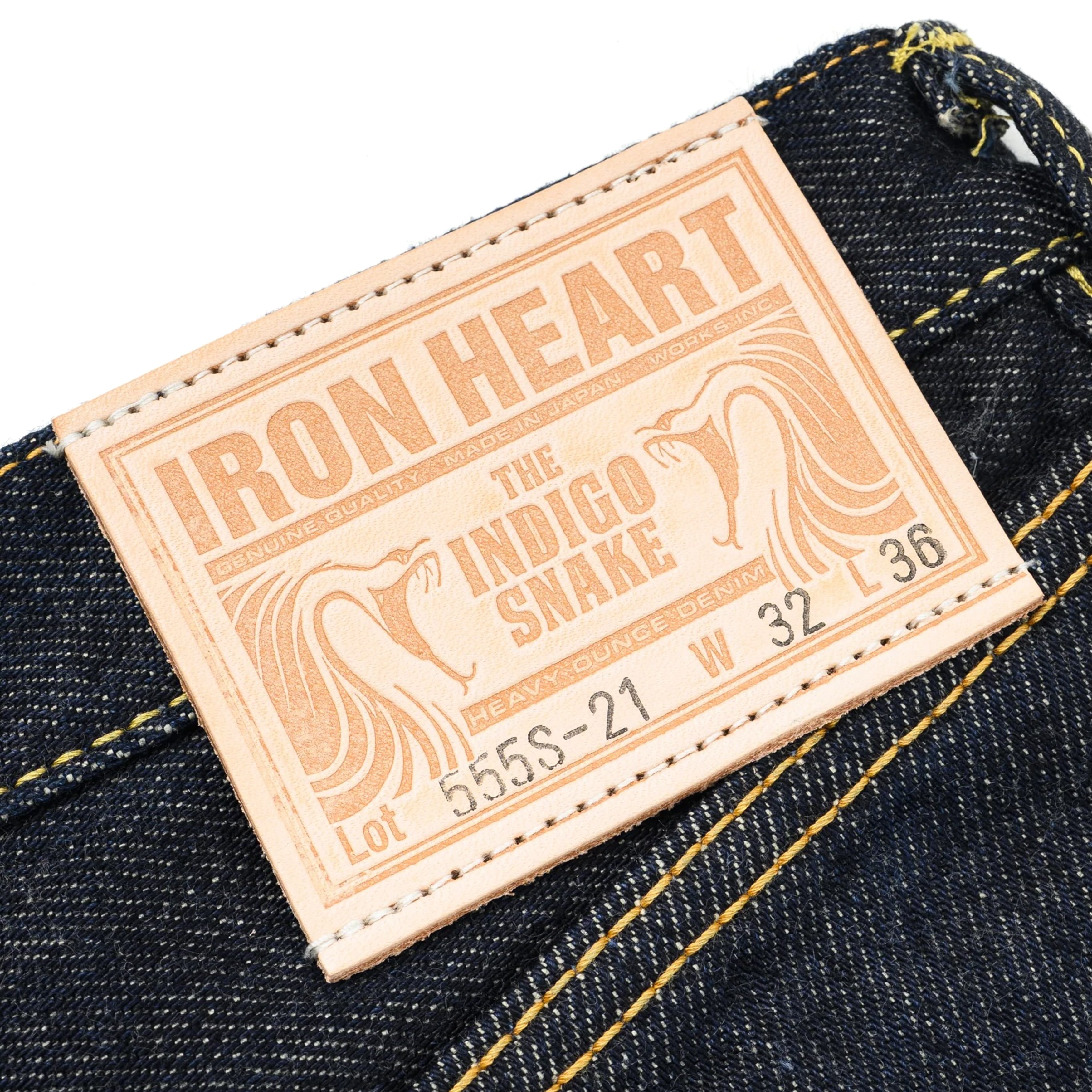 Iron Heart IH-555S-21 21oz Selvedge Denim Slim Cut Jeans Indigo