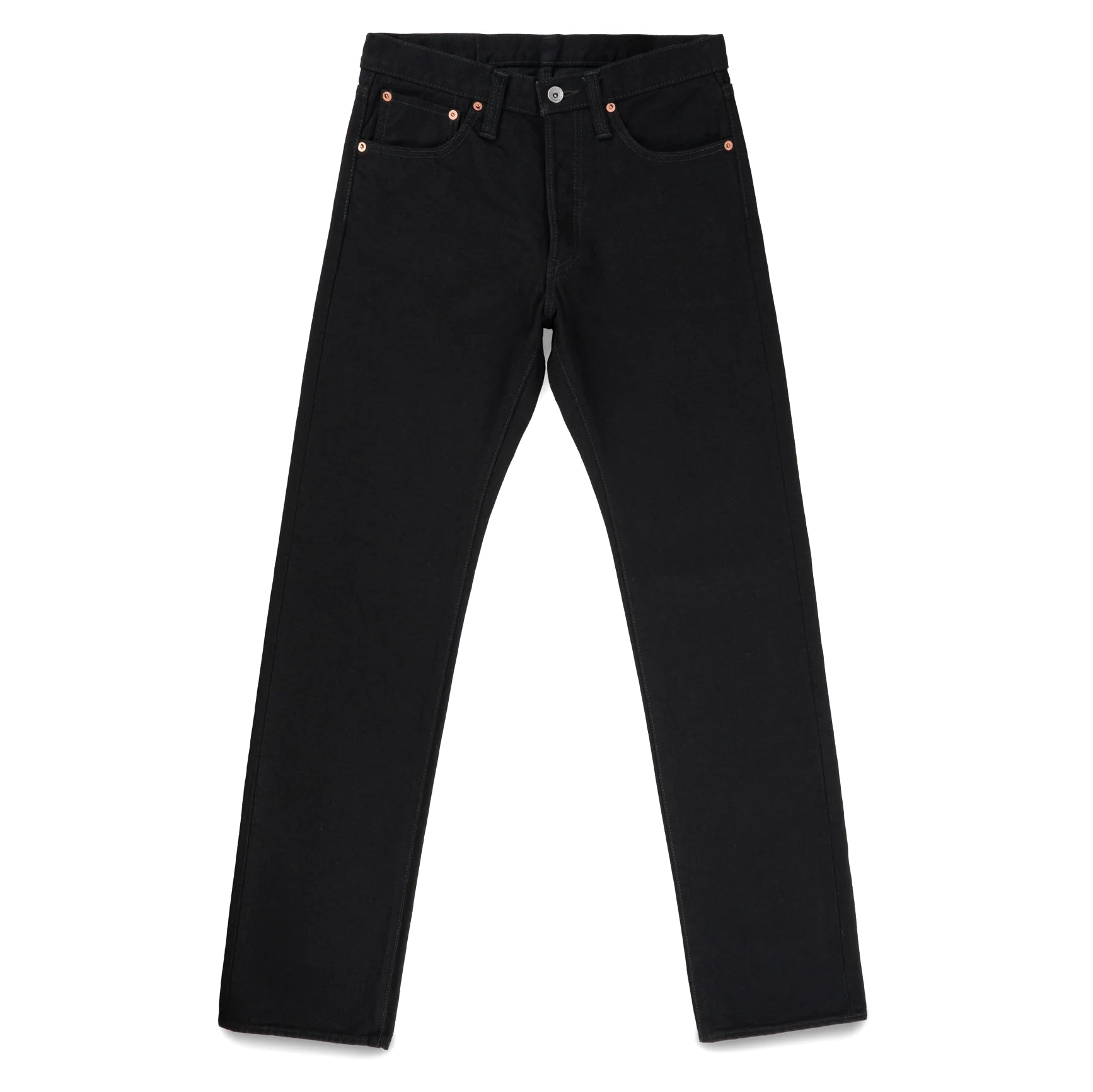IH-634S-142bb 14oz Selvedge Denim Straight Cut Jeans - Black/Black