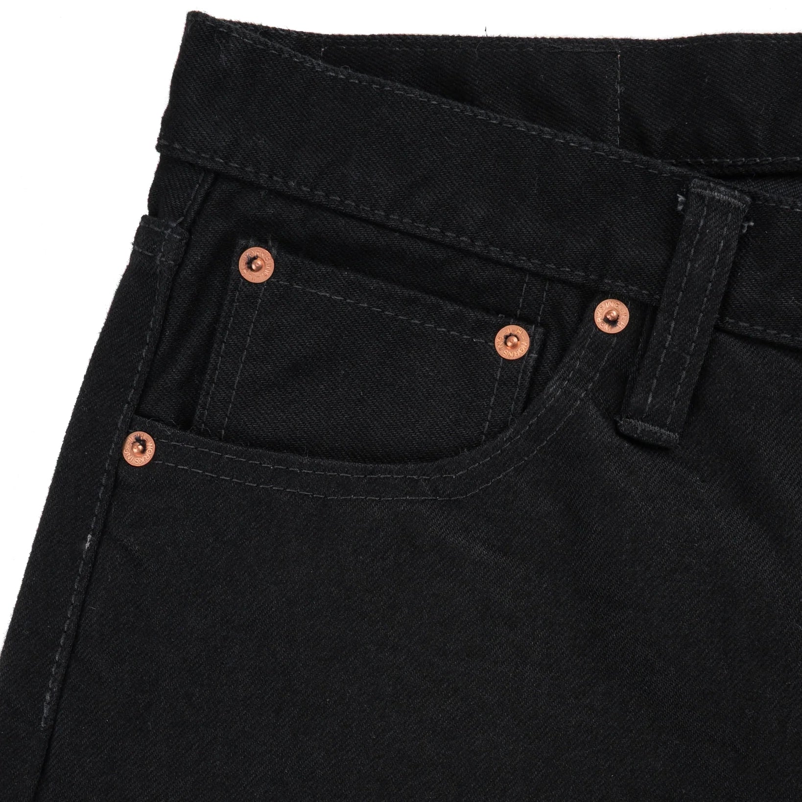 IH-634S-142bb 14oz Selvedge Denim Straight Cut Jeans - Black/Black