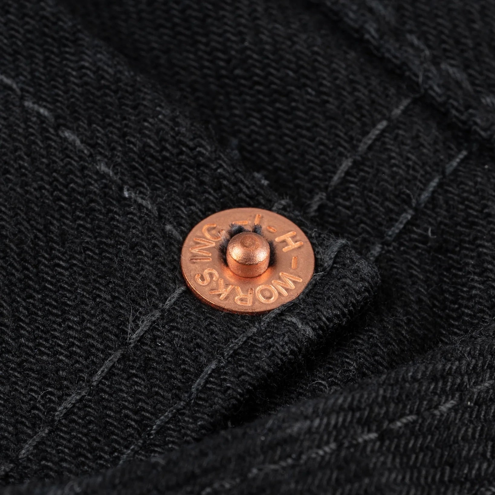 IH-634S-142bb 14oz Selvedge Denim Straight Cut Jeans - Black/Black