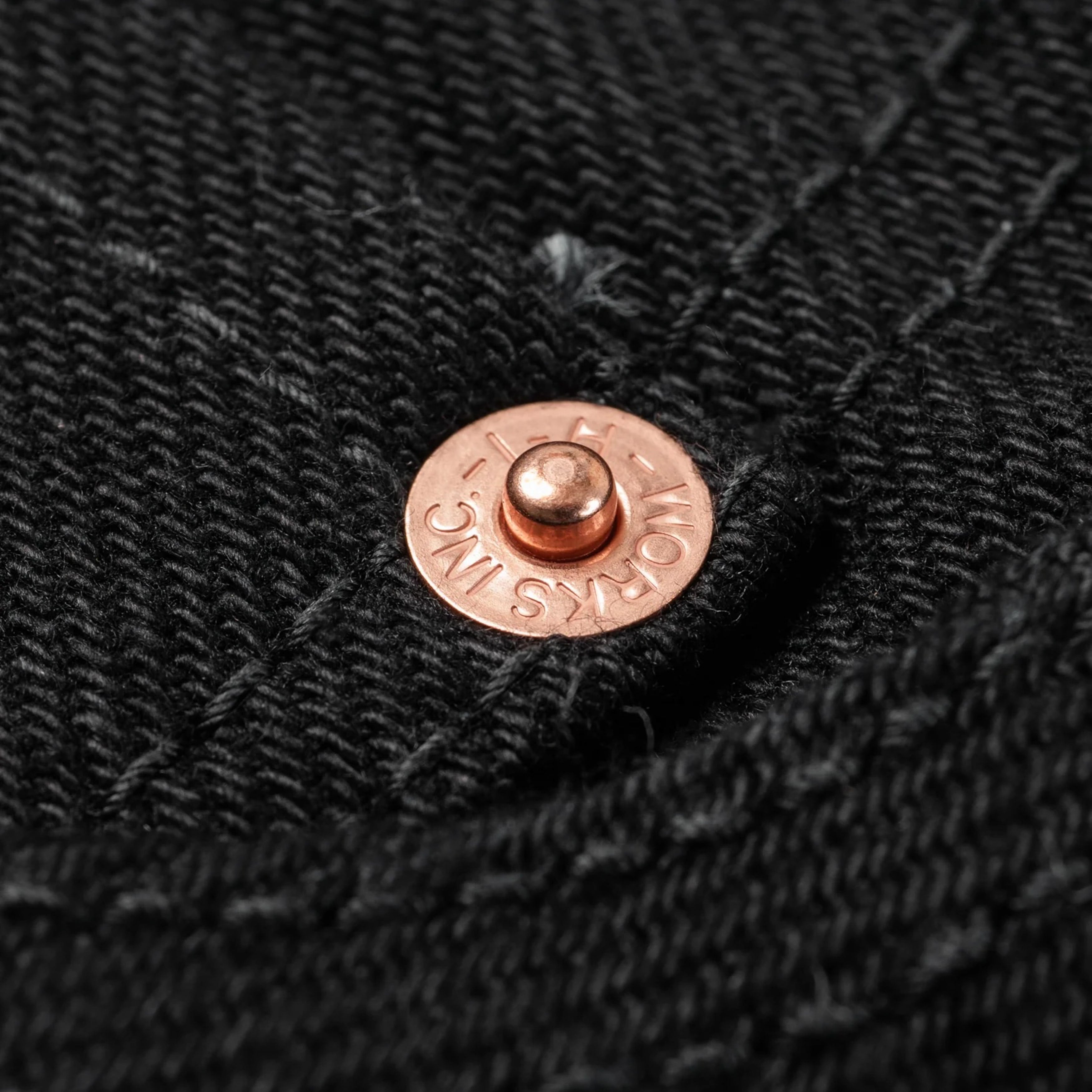 IH-634S-SBG 21oz Selvedge Denim Straight Cut Jeans - Superblack (Fades To Grey)