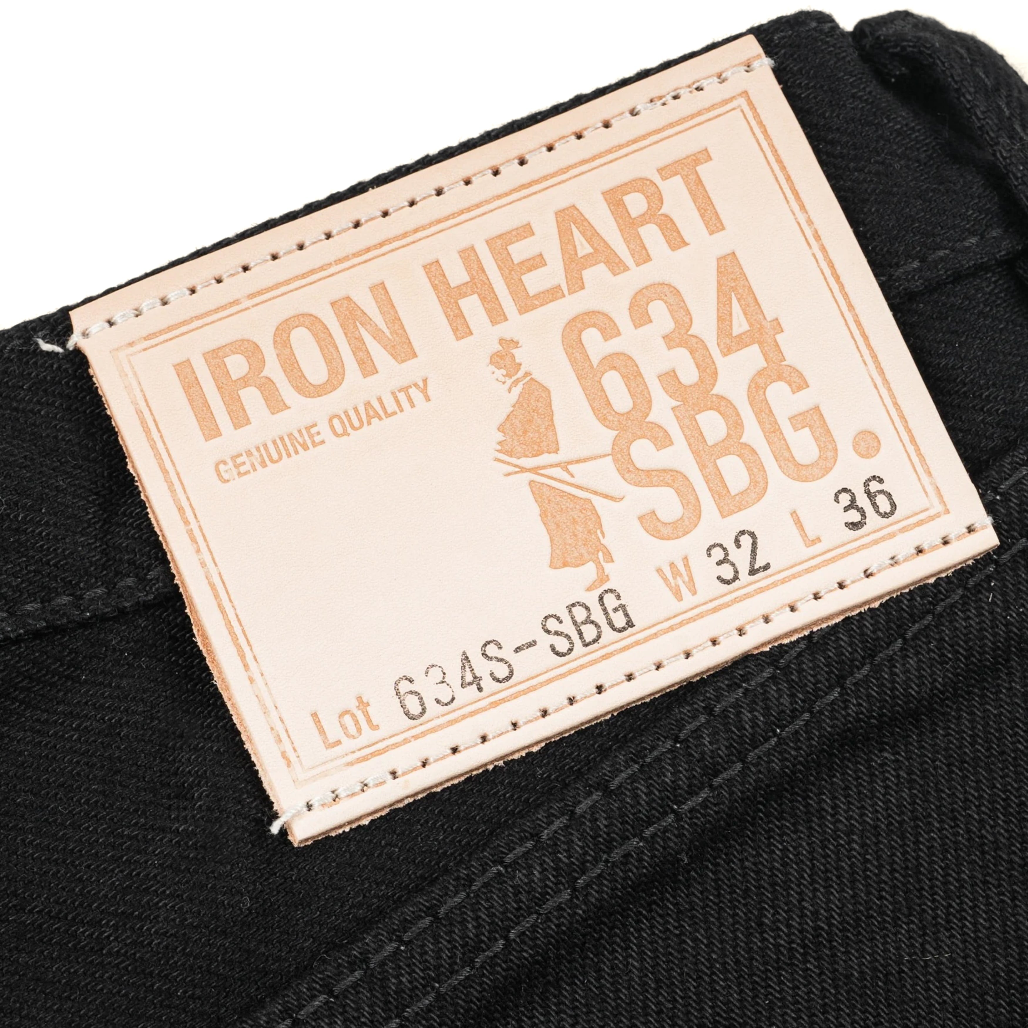 IH-634S-SBG 21oz Selvedge Denim Straight Cut Jeans - Superblack (Fades To Grey)