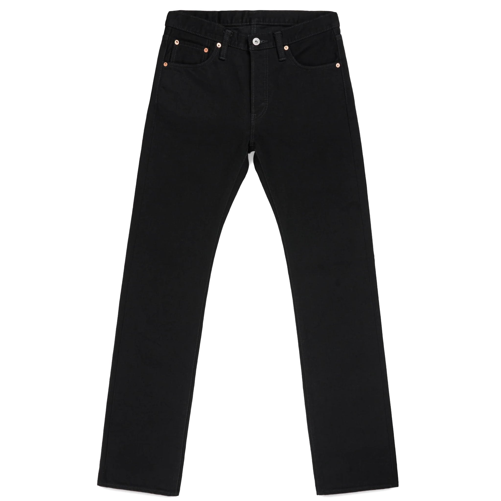 IH-666S-142bb 14oz Selvedge Denim Slim Straight Cut Jeans - Black/Black