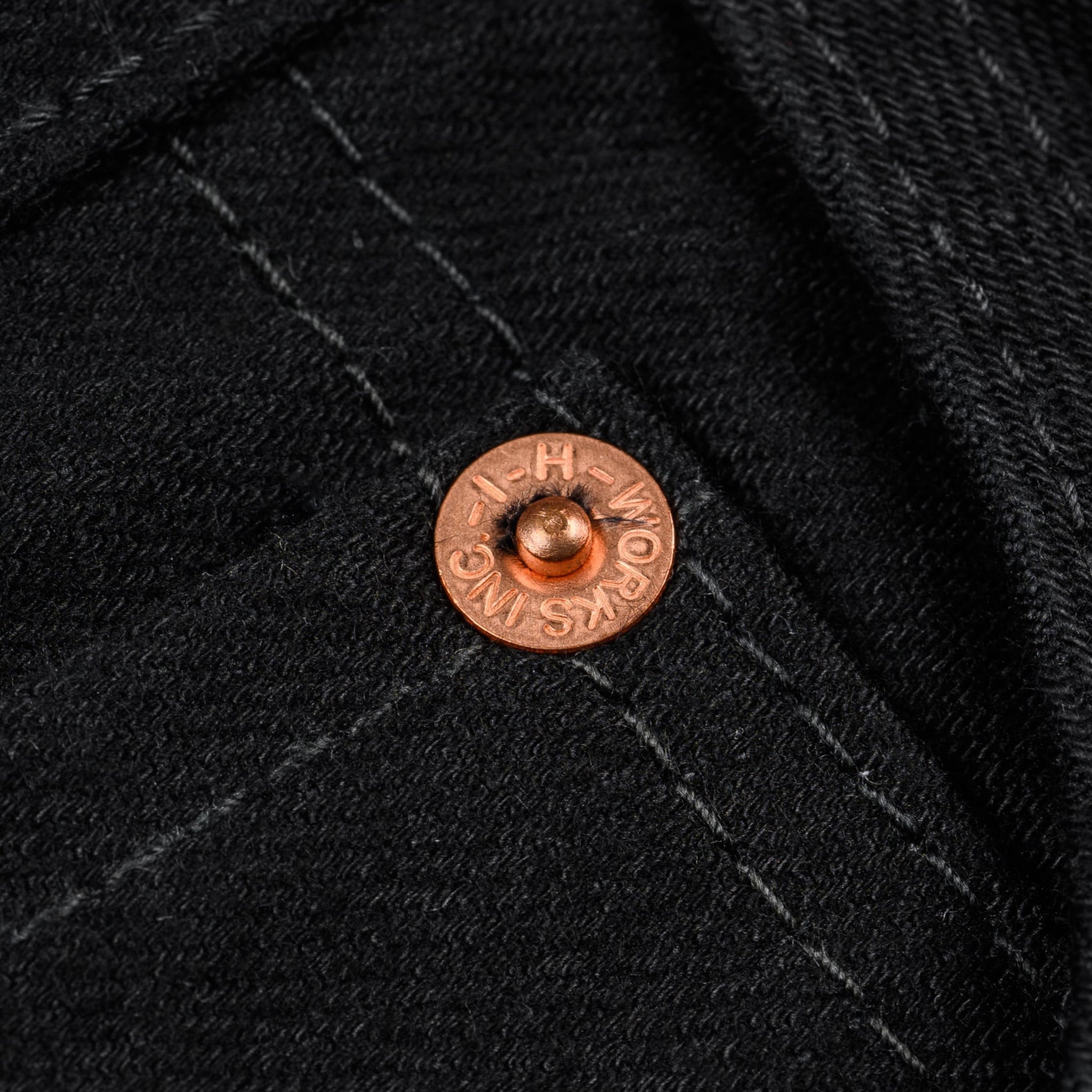 IH-666S-142bb 14oz Selvedge Denim Slim Straight Cut Jeans - Black/Black