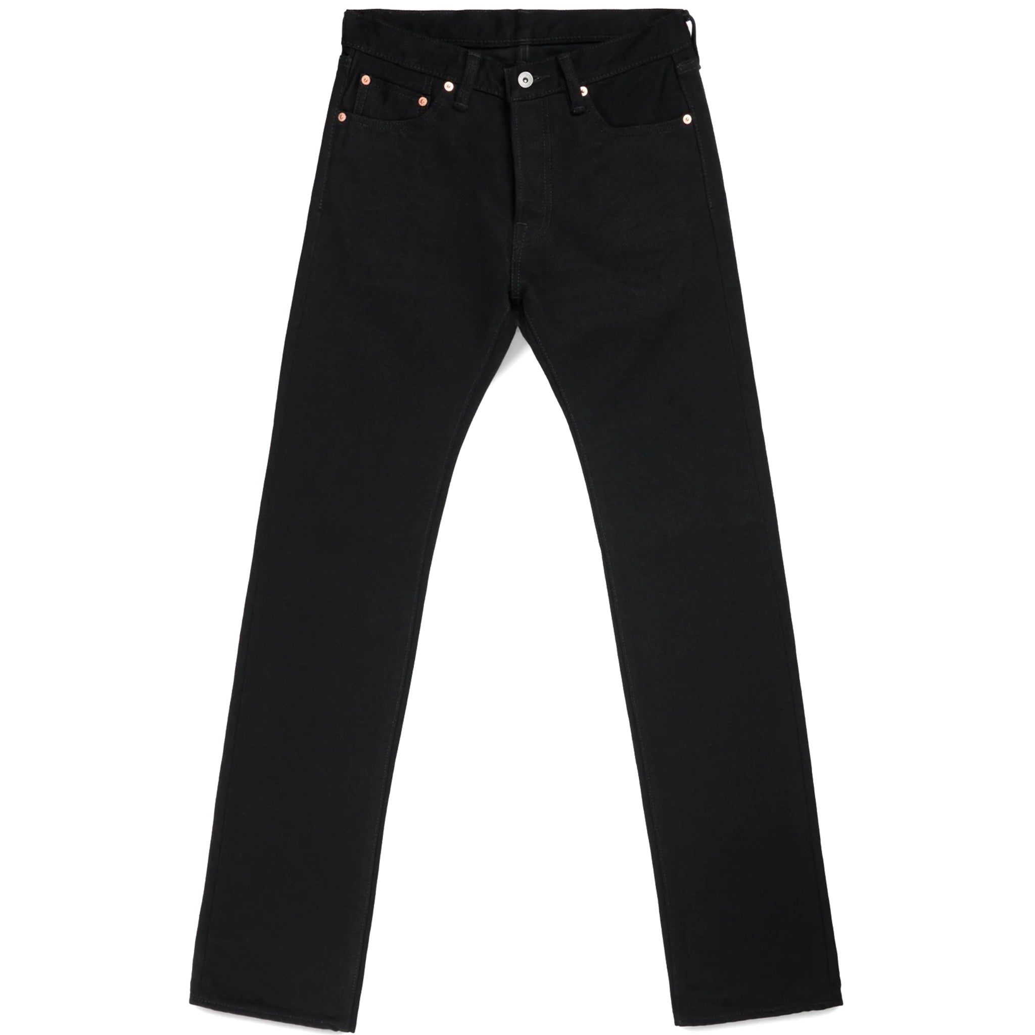 IH-666S-SBG 21oz Selvedge Denim Slim Straight Cut Jeans - Superblack (Fades To Grey)