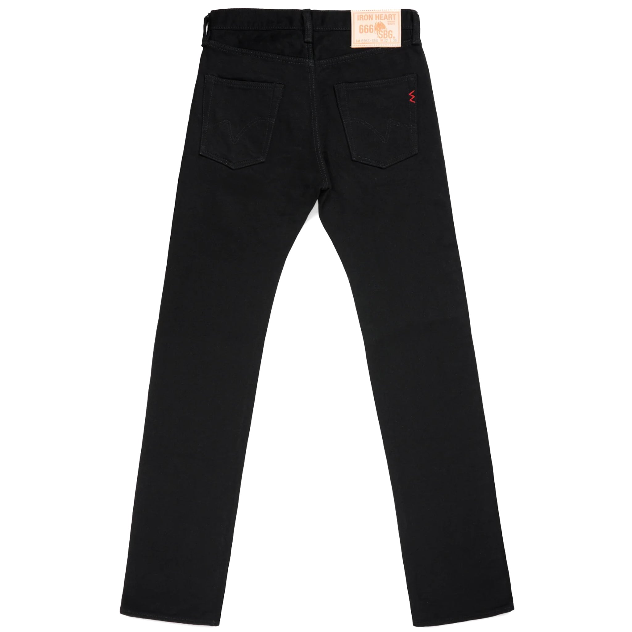 IH-666S-SBG 21oz Selvedge Denim Slim Straight Cut Jeans - Superblack (Fades To Grey)
