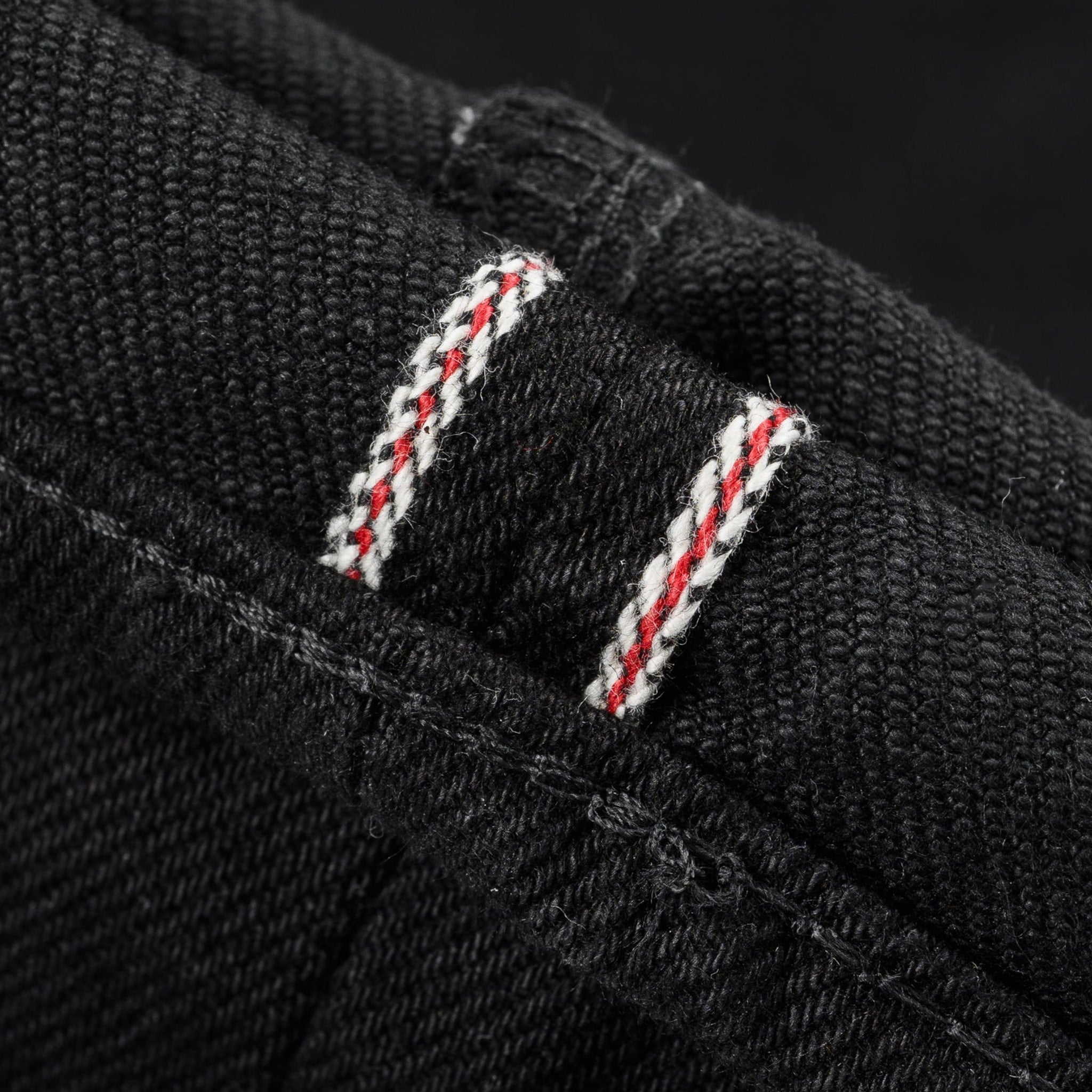 IH-666S-SBG 21oz Selvedge Denim Slim Straight Cut Jeans - Superblack (Fades To Grey)