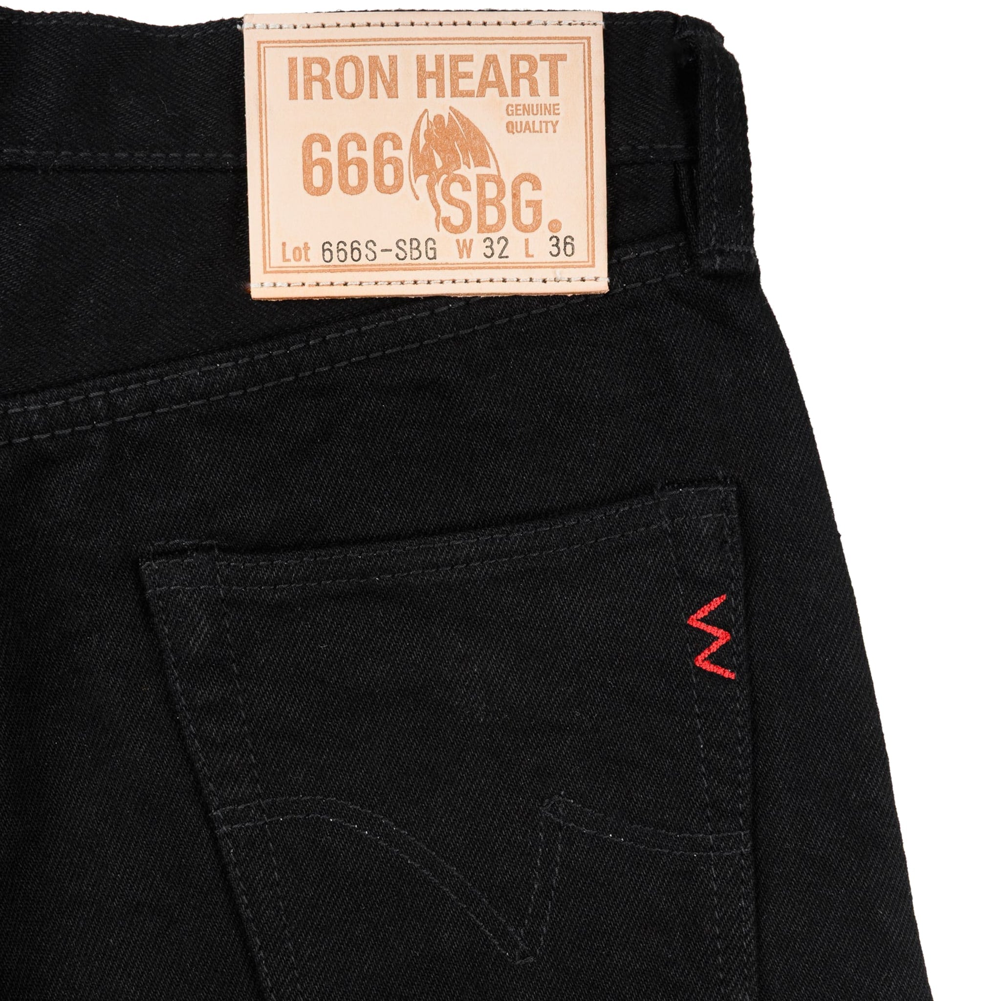 IH-666S-SBG 21oz Selvedge Denim Slim Straight Cut Jeans - Superblack (Fades To Grey)