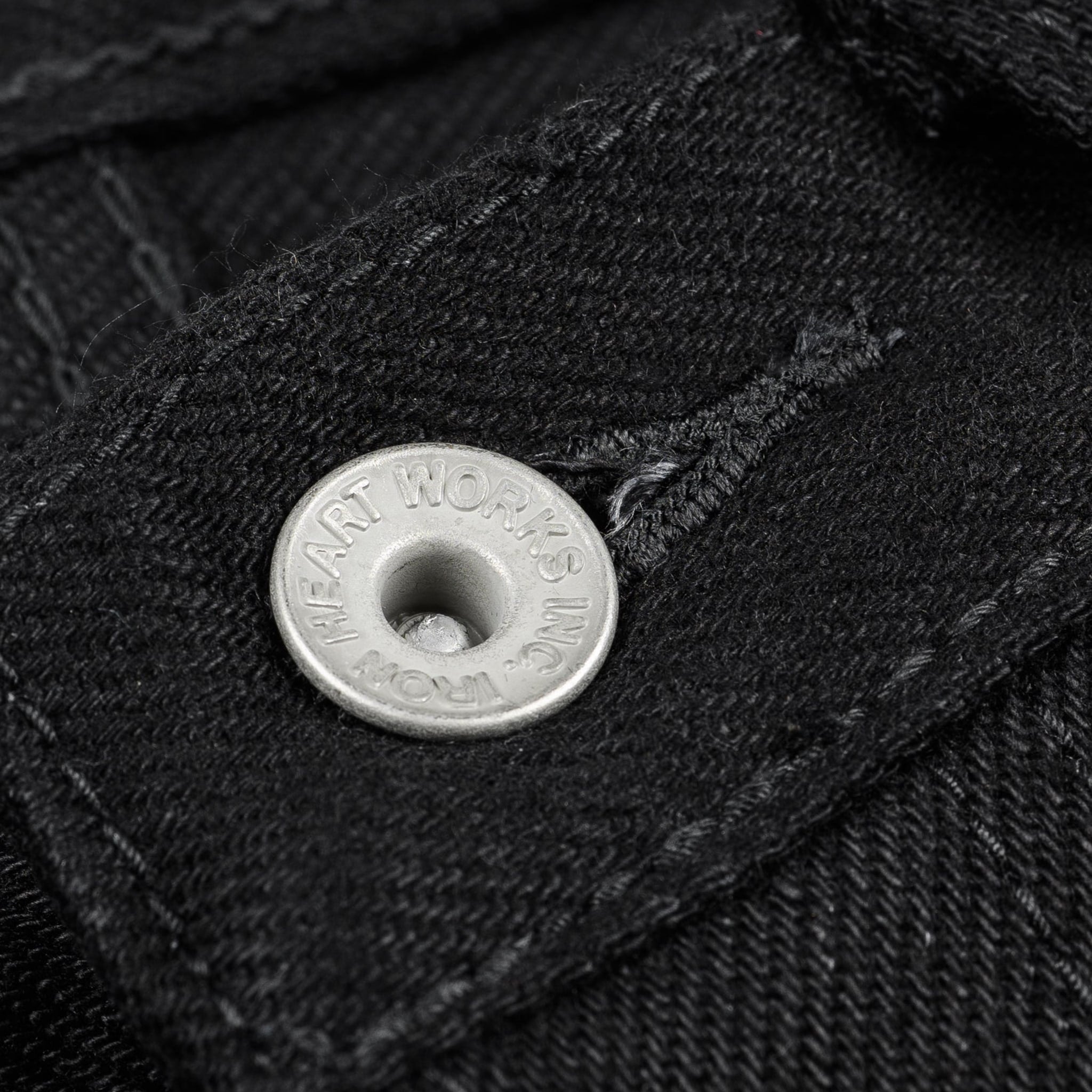 IH-666S-SBG 21oz Selvedge Denim Slim Straight Cut Jeans - Superblack (Fades To Grey)