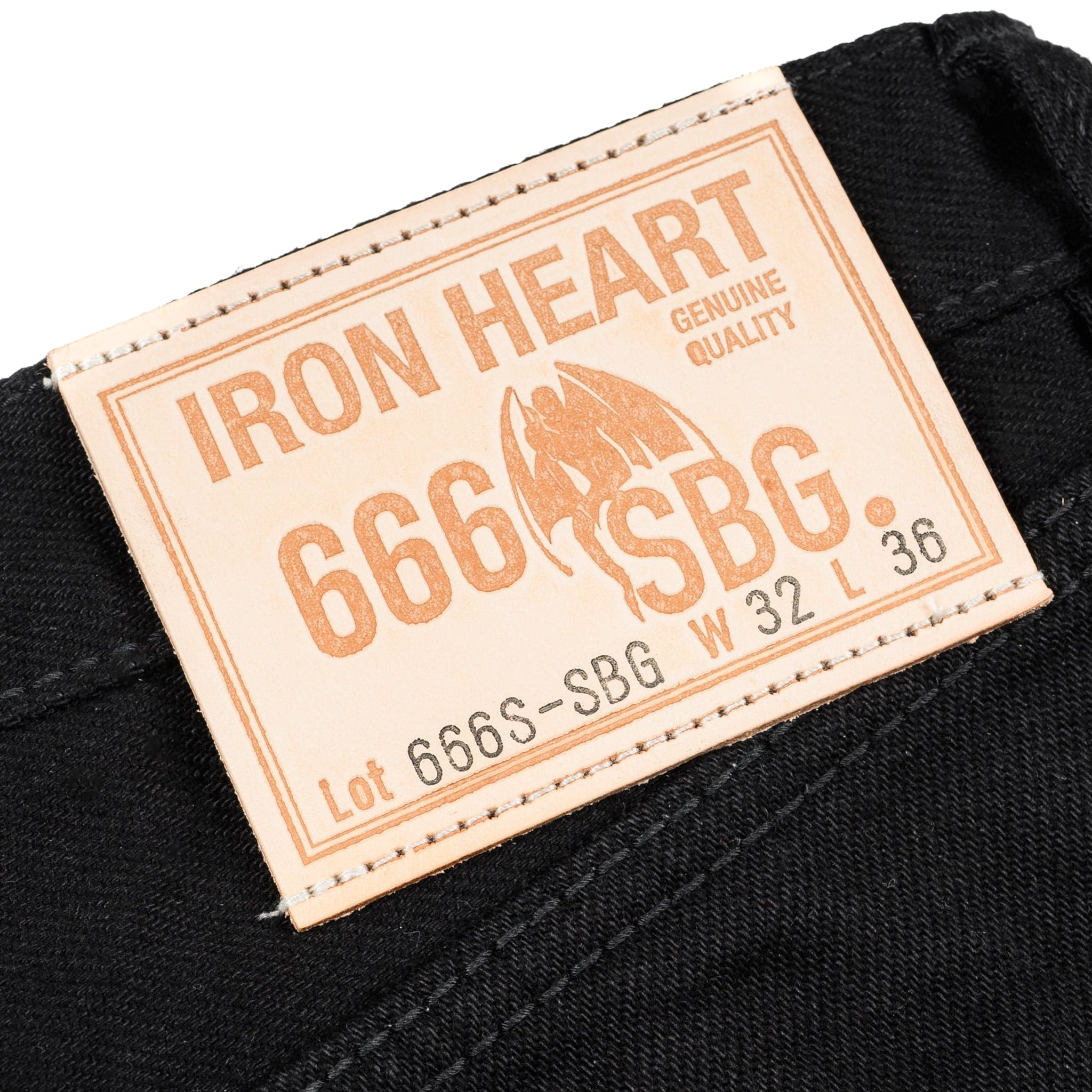 IH-666S-SBG 21oz Selvedge Denim Slim Straight Cut Jeans - Superblack (Fades To Grey)