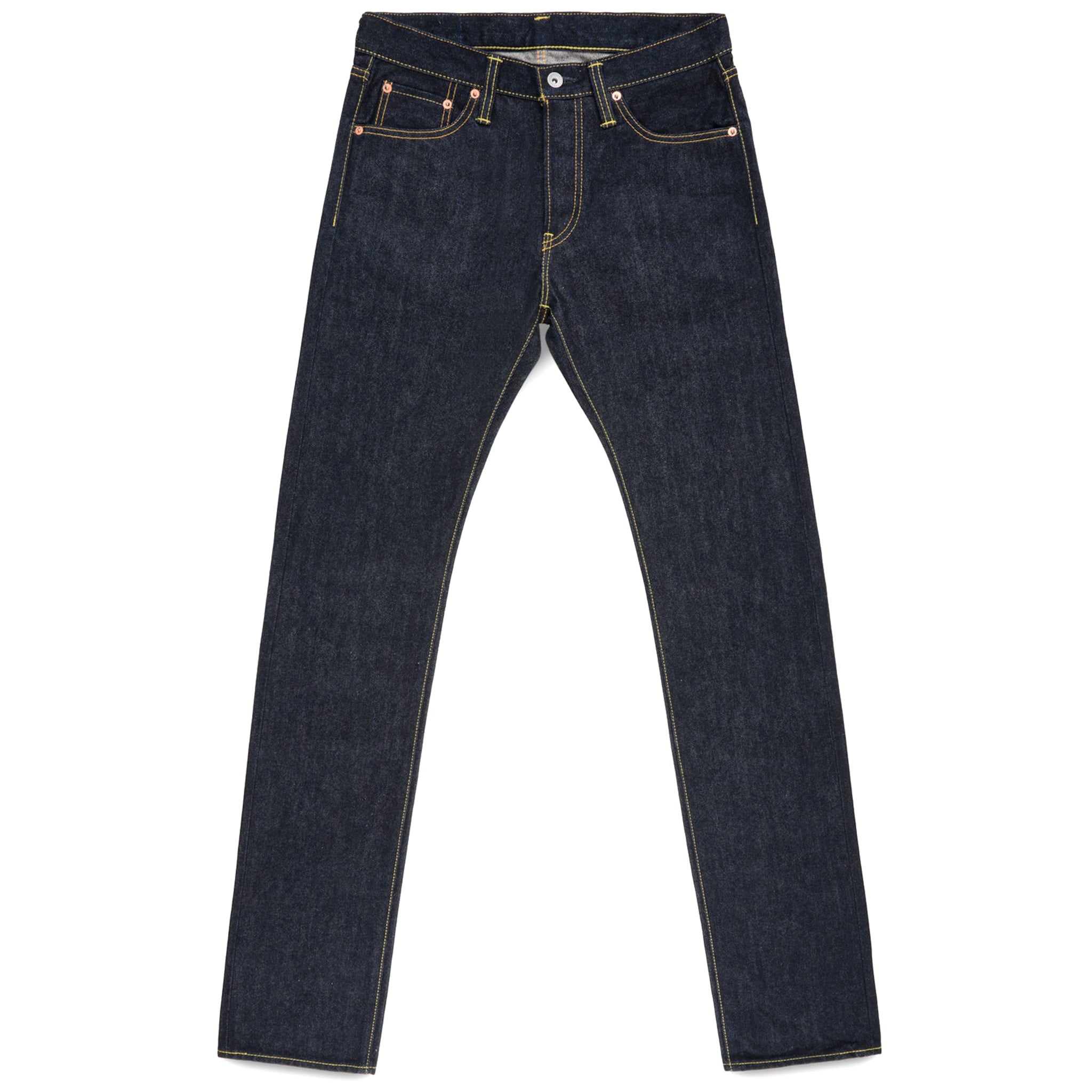 IH-777S-142 14oz Selvedge Denim Slim Tapered Cut Jeans - Indigo