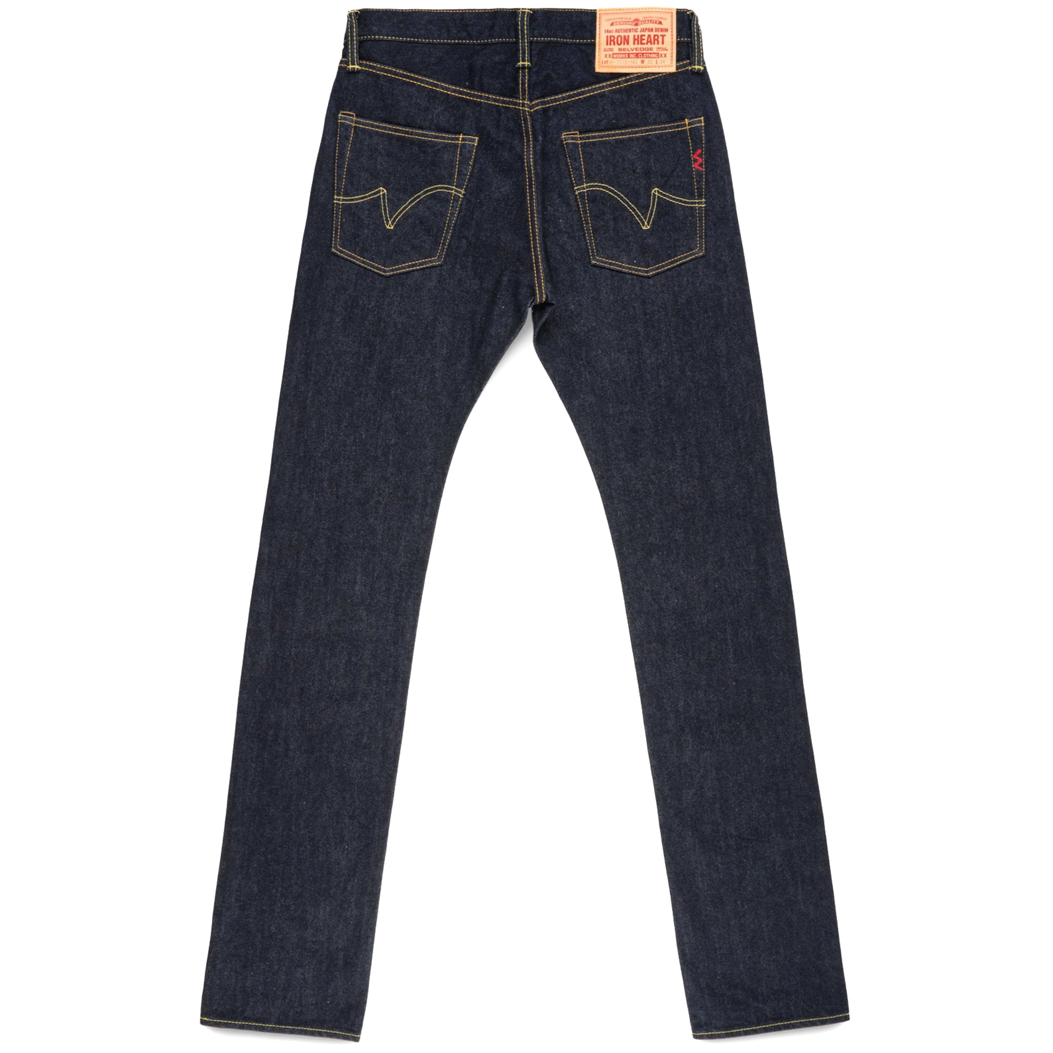 IH-777S-142 14oz Selvedge Denim Slim Tapered Cut Jeans - Indigo
