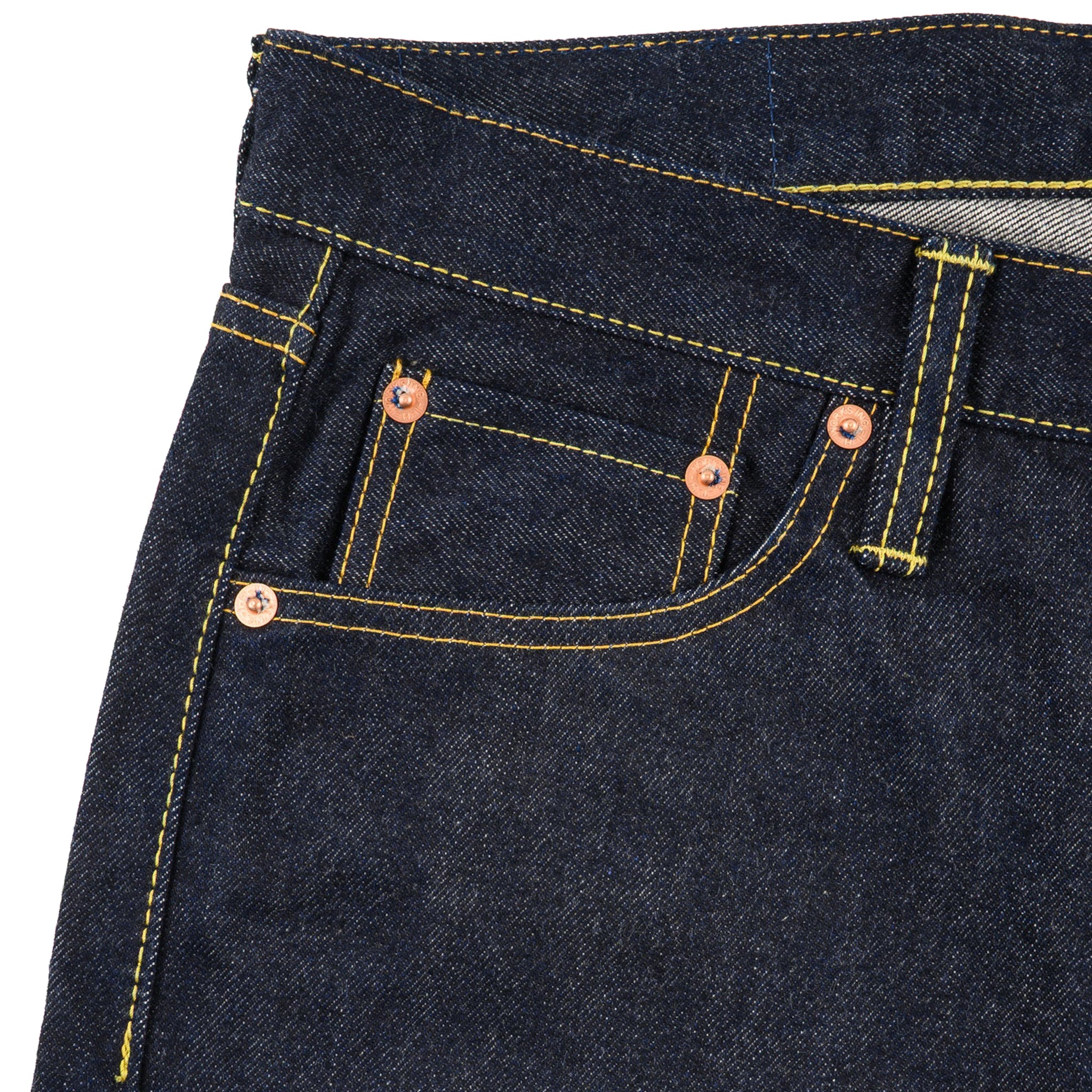 IH-777S-142 14oz Selvedge Denim Slim Tapered Cut Jeans - Indigo