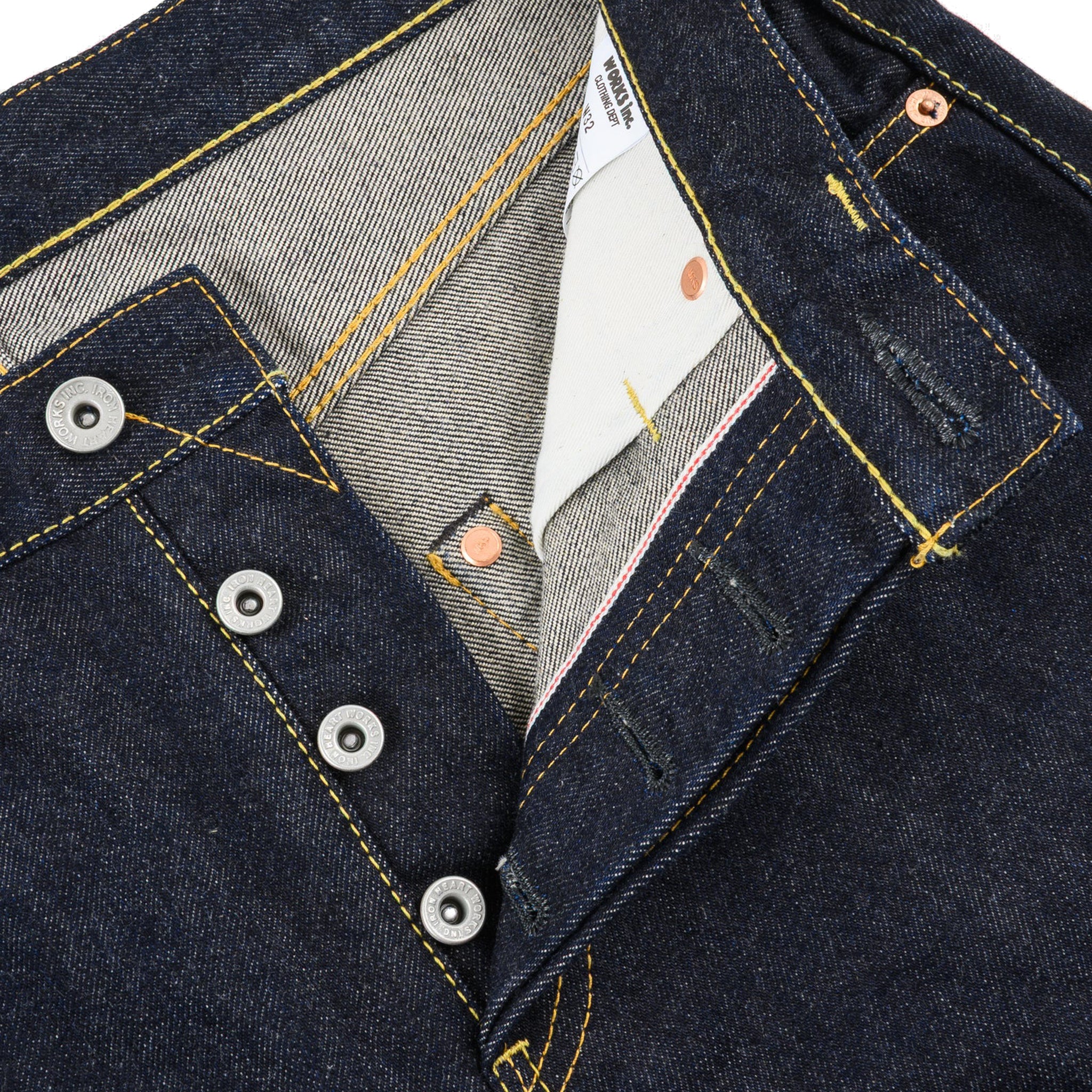 IH-777S-142 14oz Selvedge Denim Slim Tapered Cut Jeans - Indigo