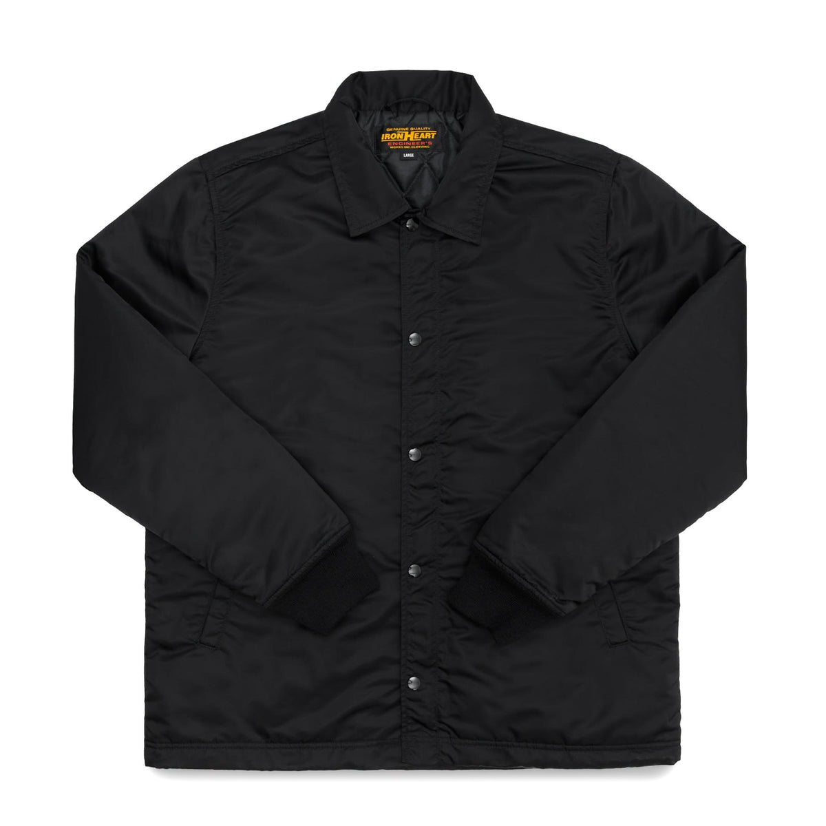 IHJ-168-BLK Nylon Coach Jacket - Black