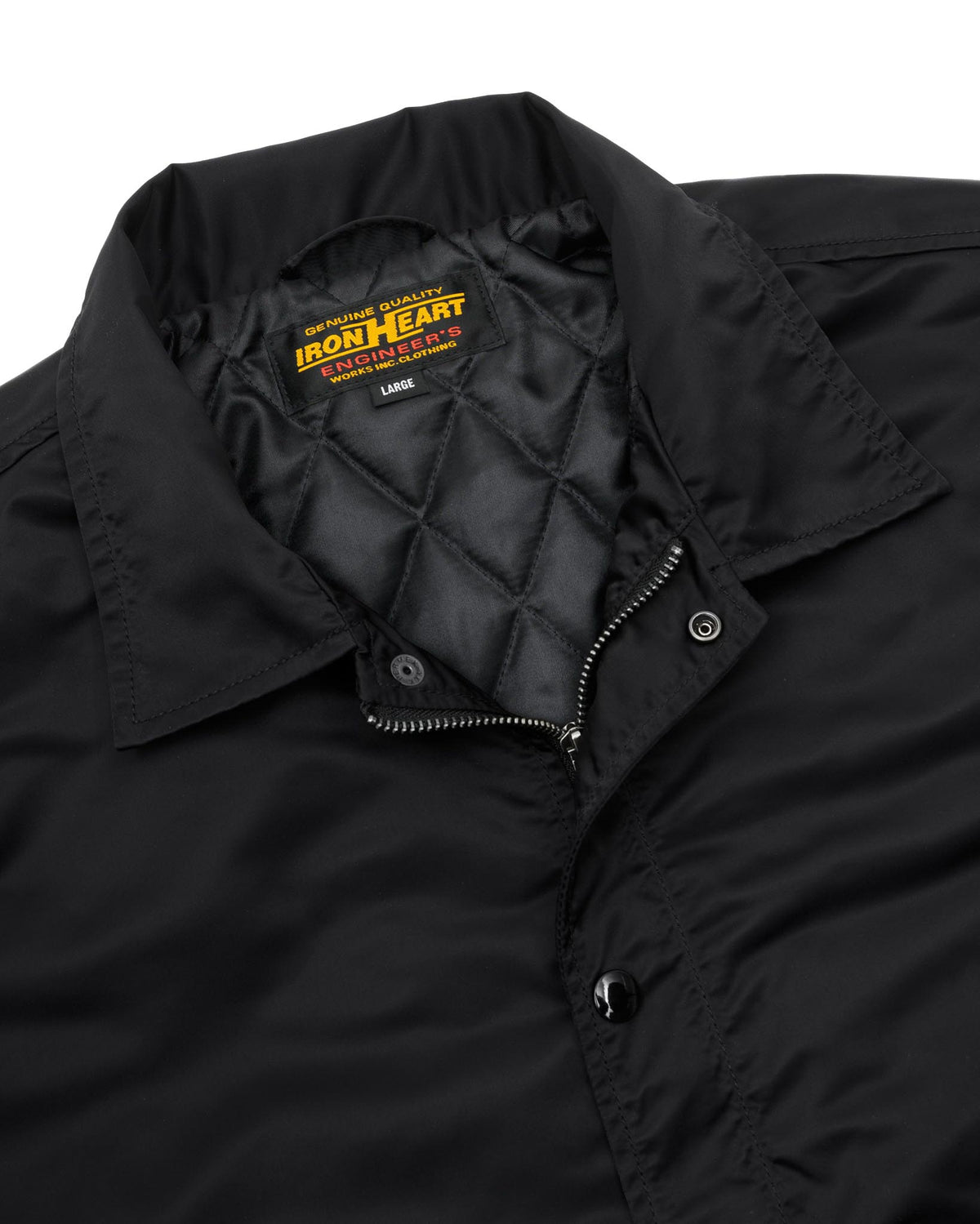 IHJ-168-BLK Nylon Coach Jacket - Black