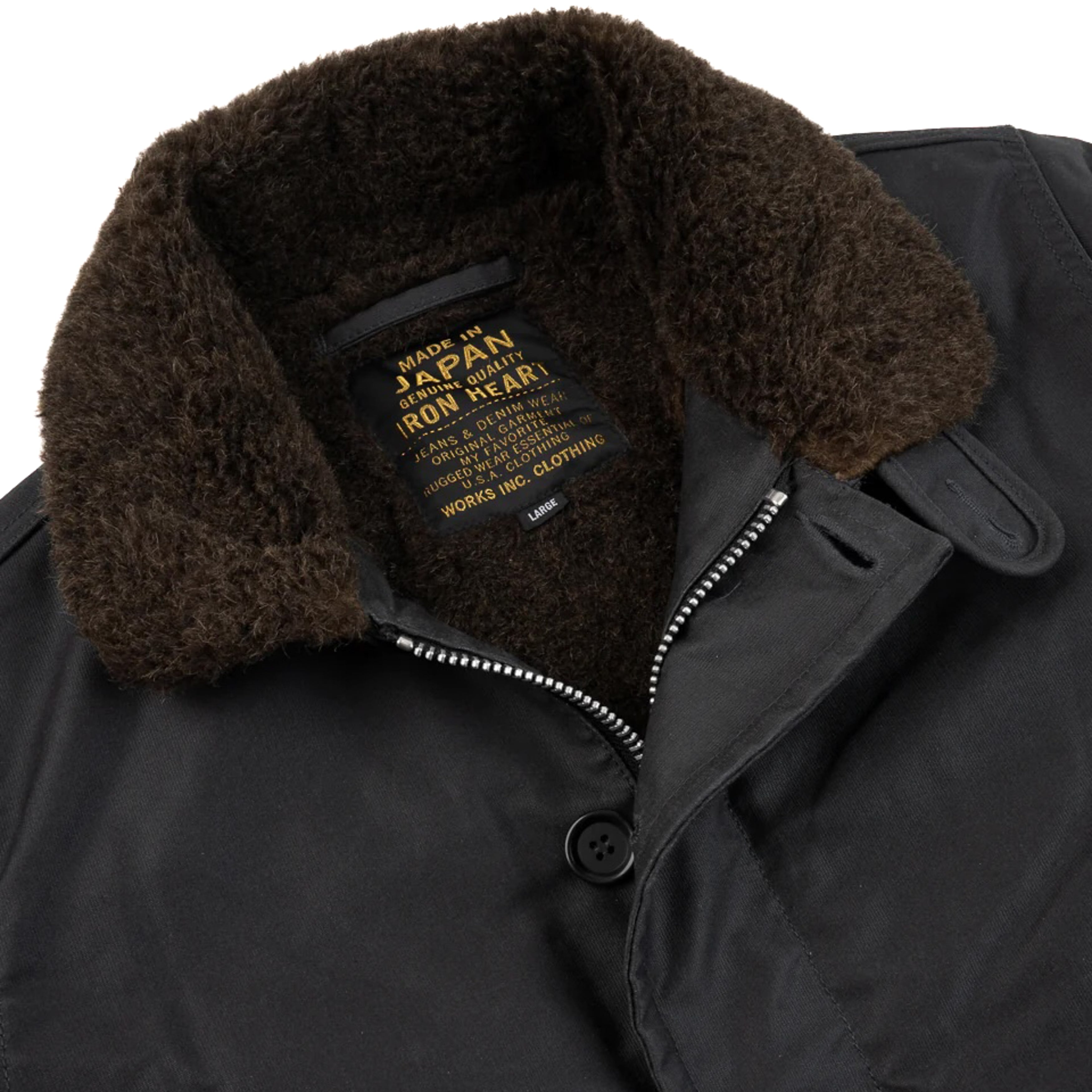 IHM-37-BLK (FW25) Oiled Whipcord N1 Deck Jacket - Black