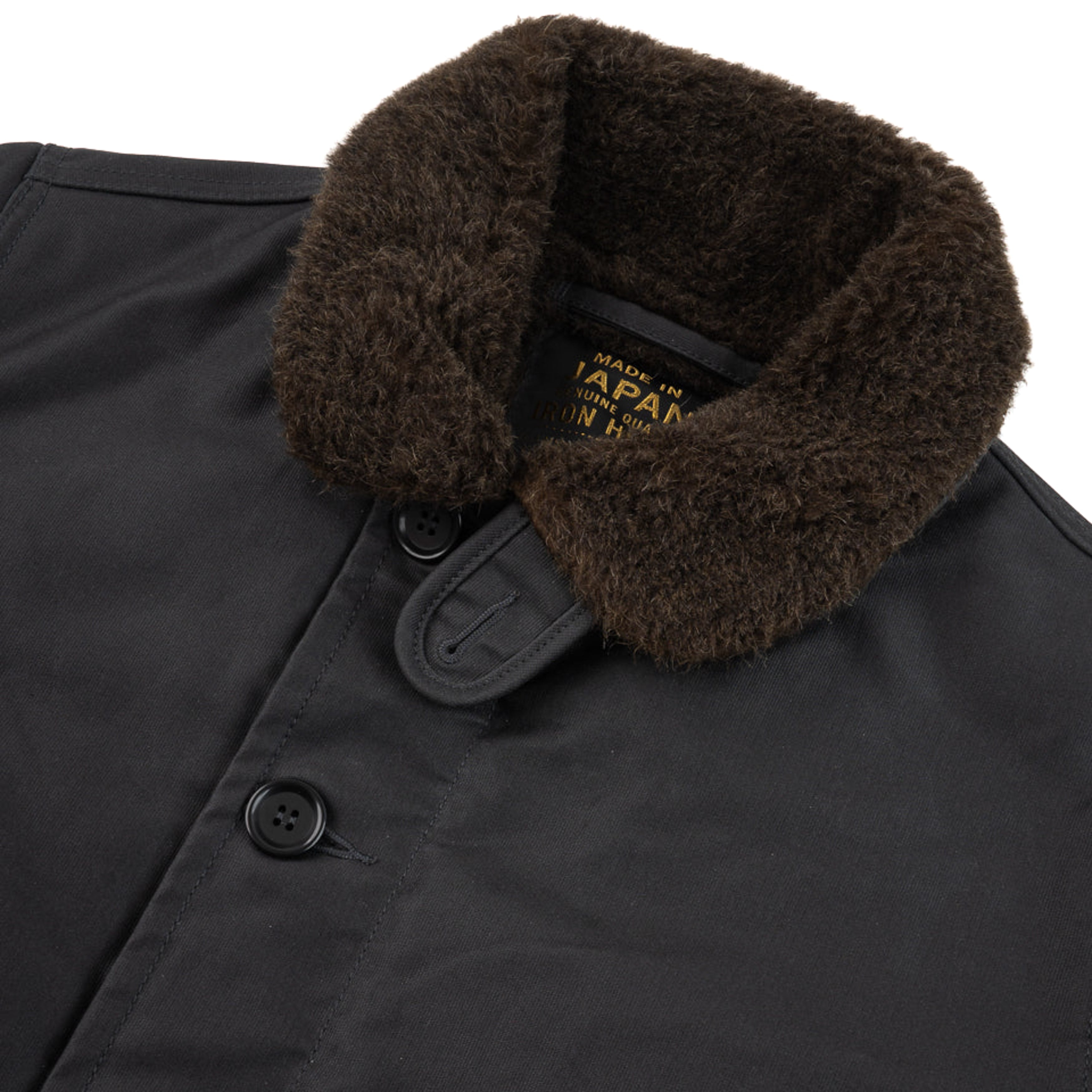 IHM-37-BLK (FW25) Oiled Whipcord N1 Deck Jacket - Black