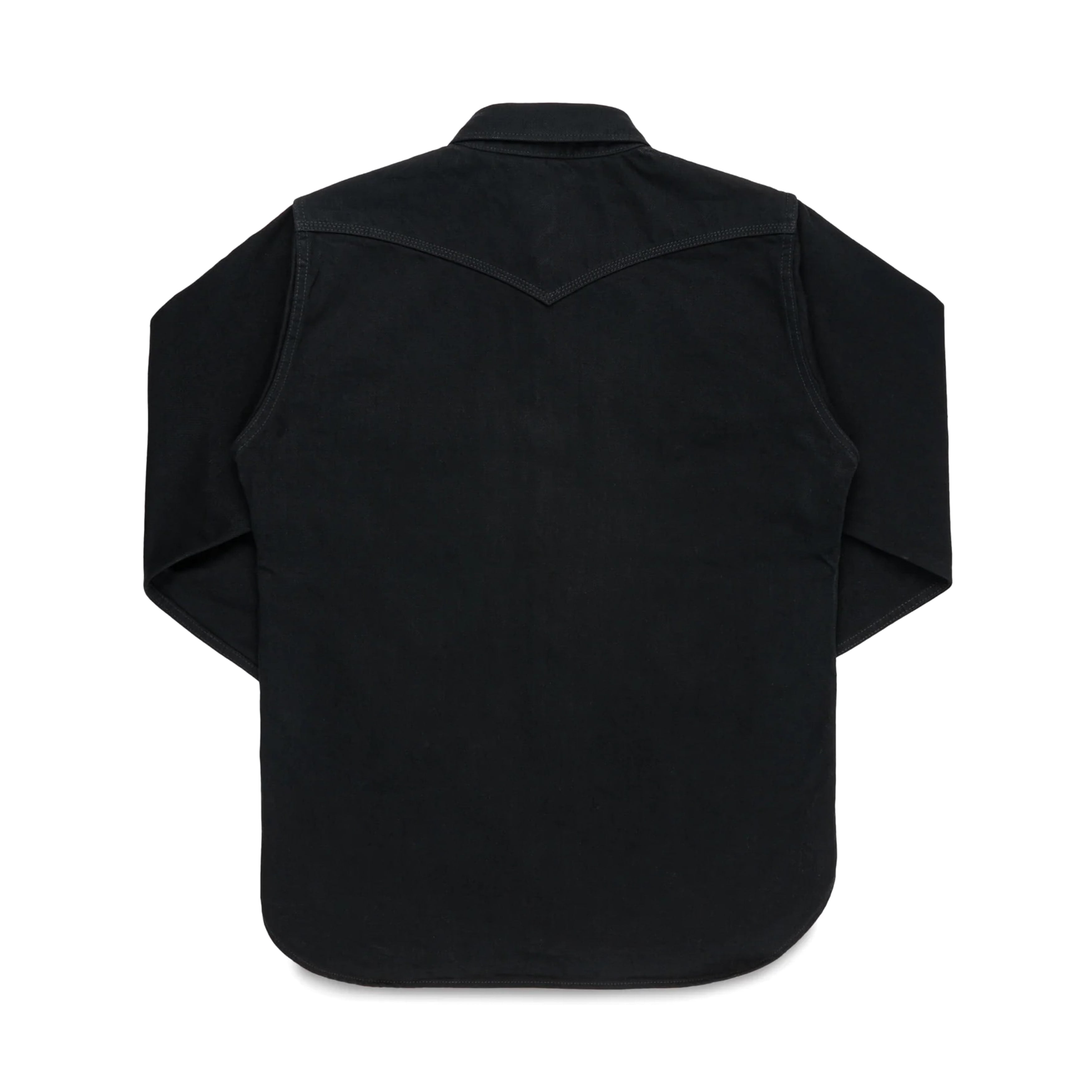 IHSH-218-BLK 12oz Selvedge Denim Western Shirt "The Johnny Cash III" - Black