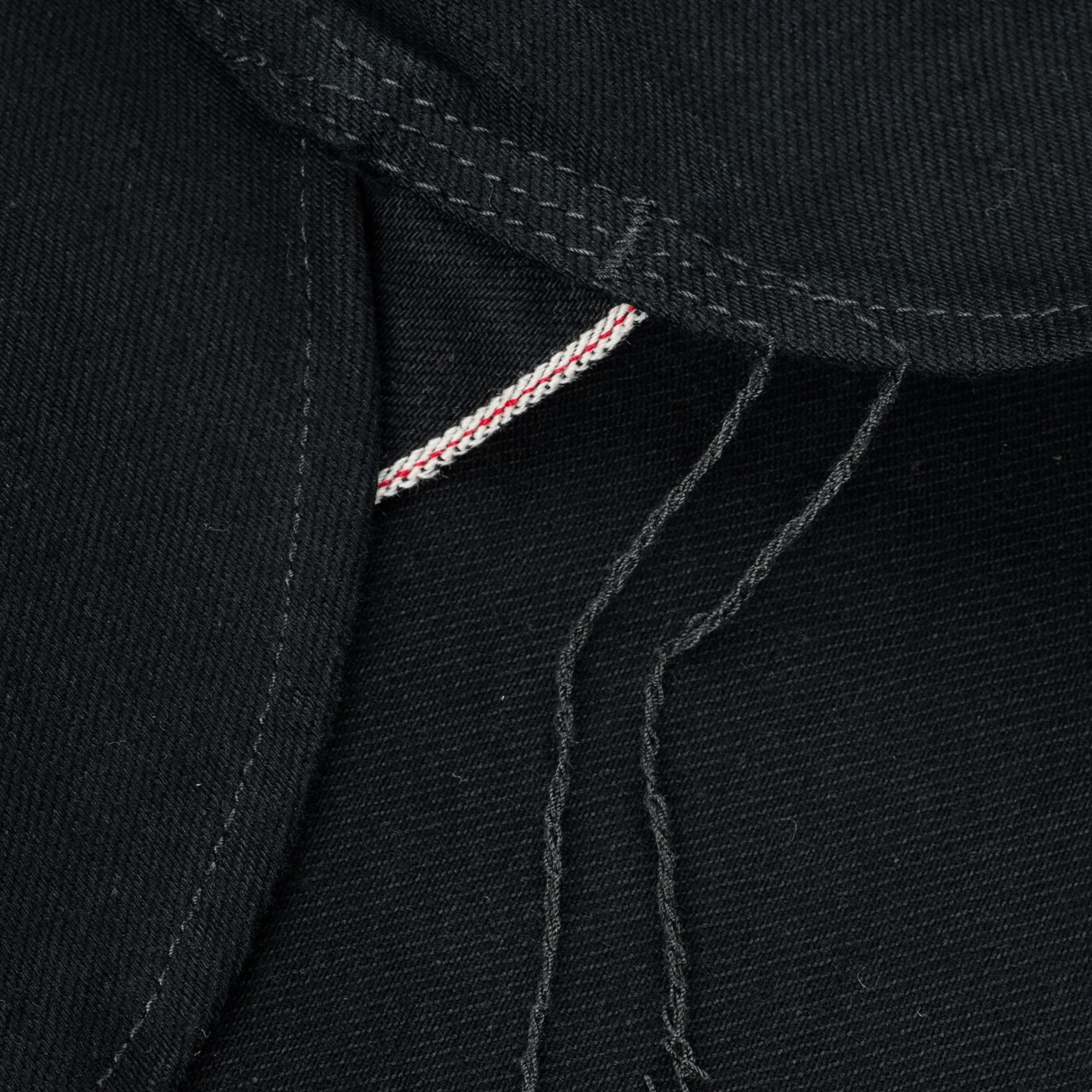 IHSH-218-BLK 12oz Selvedge Denim Western Shirt "The Johnny Cash III" - Black