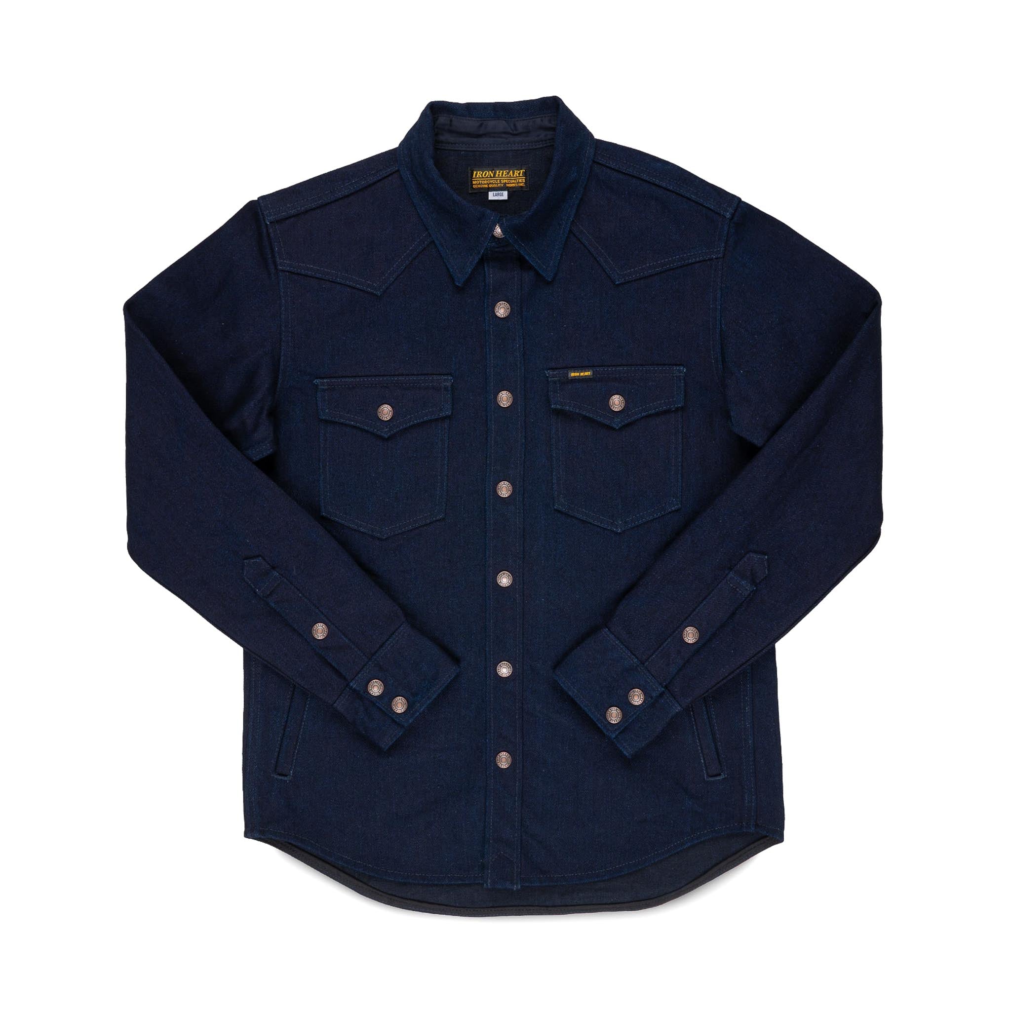 IHSH-409-IB 19oz Selvedge Denim CPO Shirt - Indigo/Black