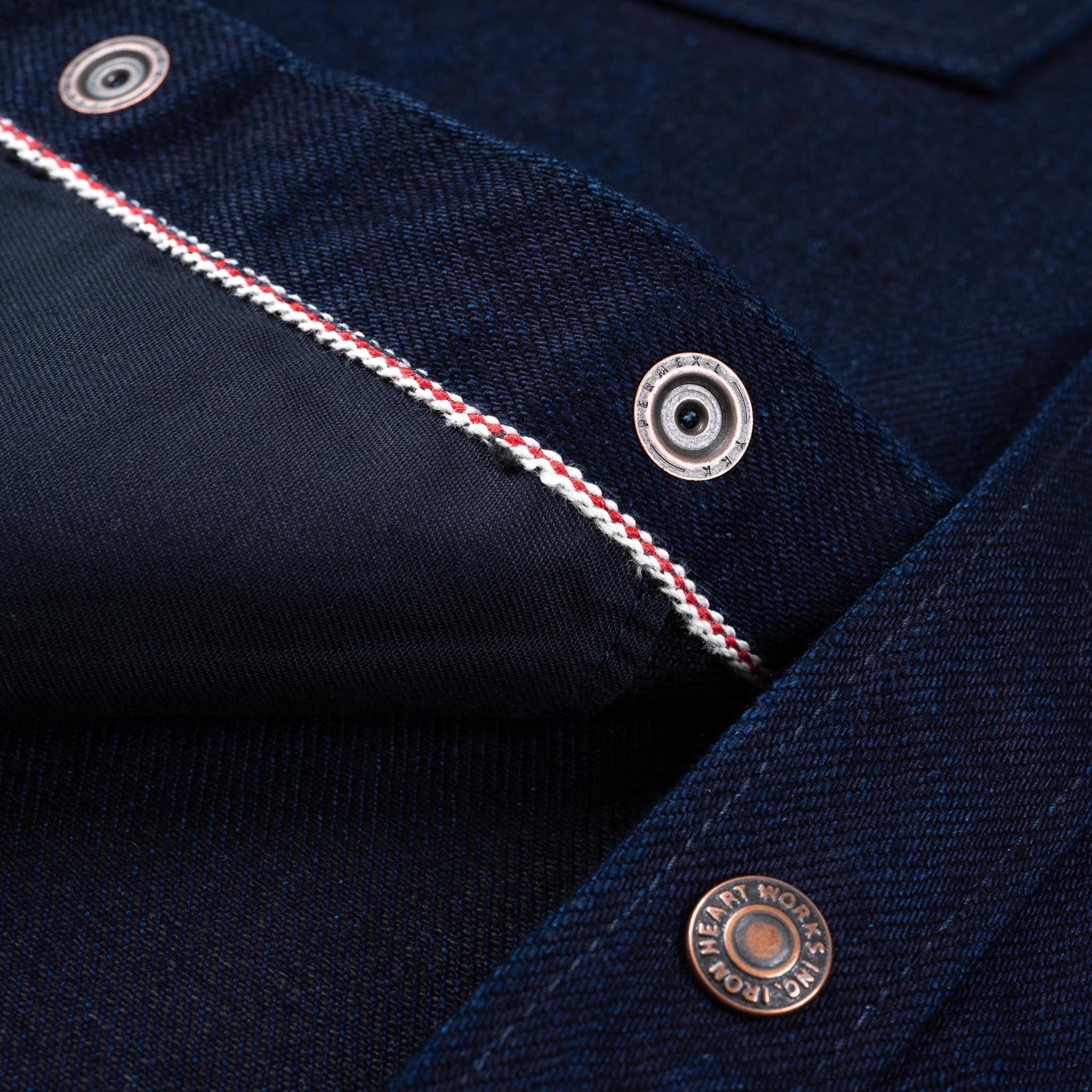 IHSH-409-IB 19oz Selvedge Denim CPO Shirt - Indigo/Black