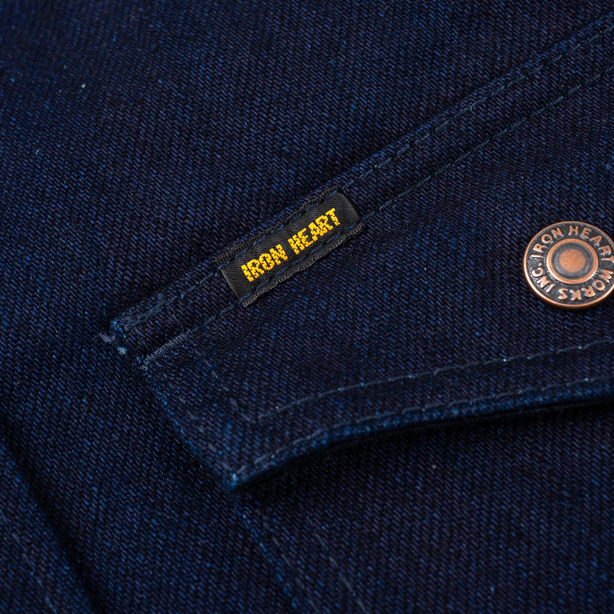 IHSH-409-IB 19oz Selvedge Denim CPO Shirt - Indigo/Black