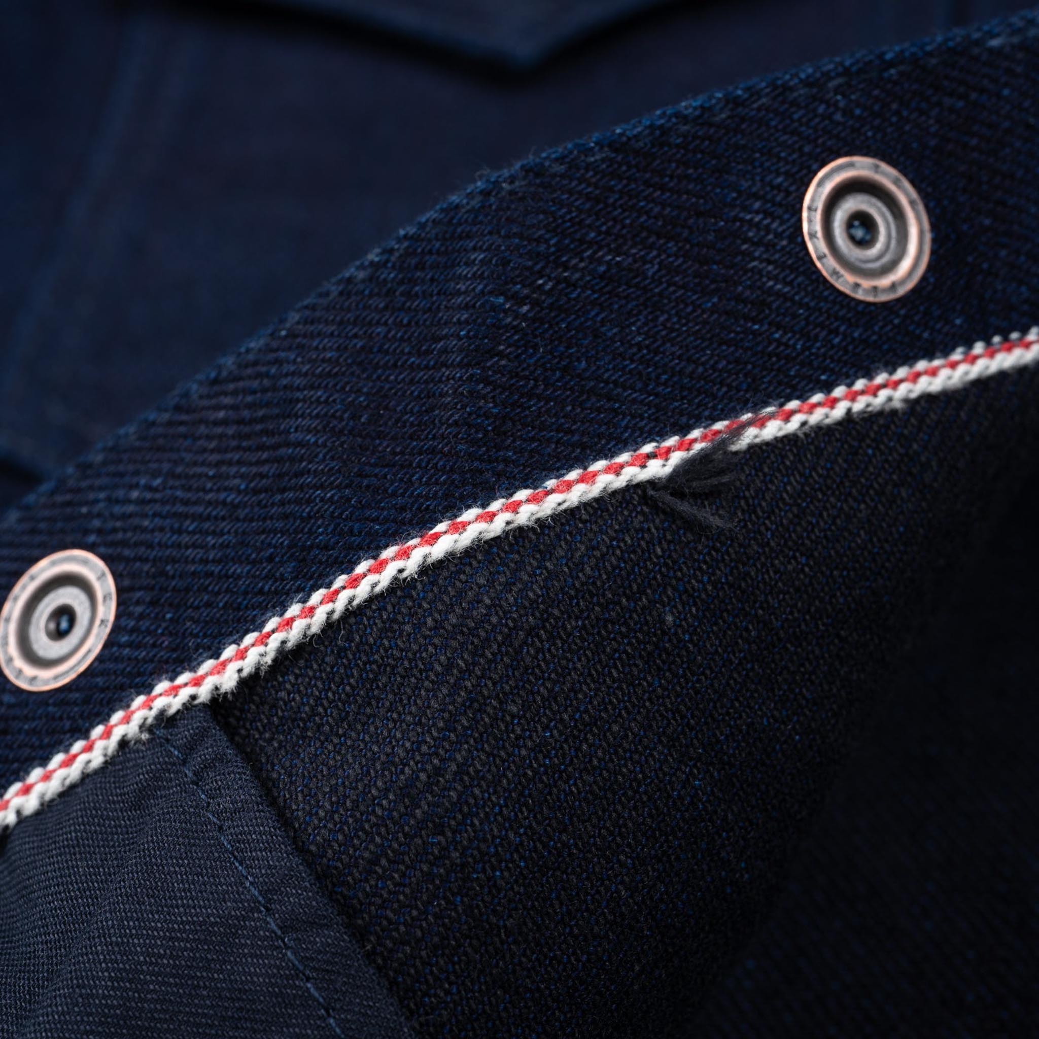 IHSH-409-IB 19oz Selvedge Denim CPO Shirt - Indigo/Black