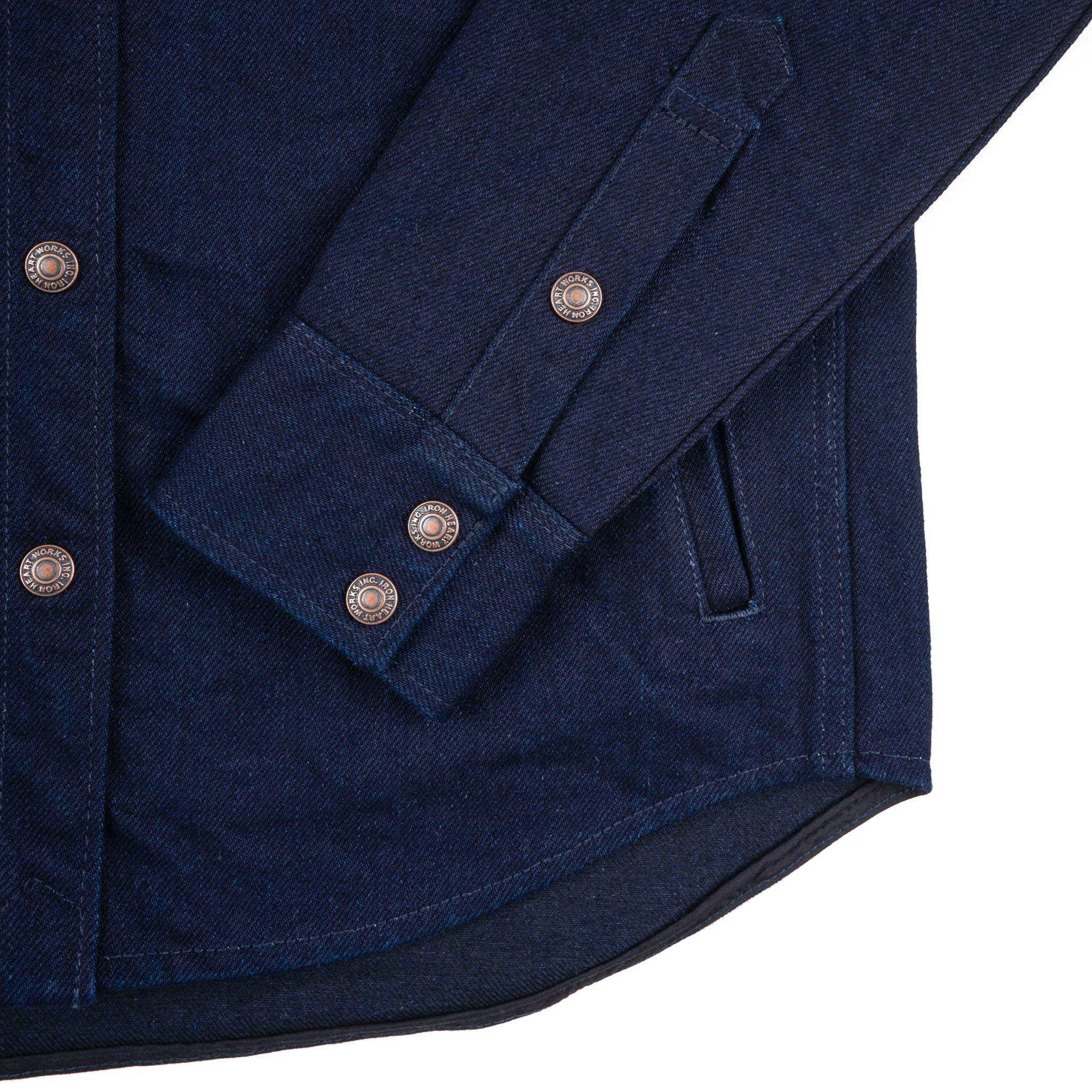 IHSH-409-IB 19oz Selvedge Denim CPO Shirt - Indigo/Black