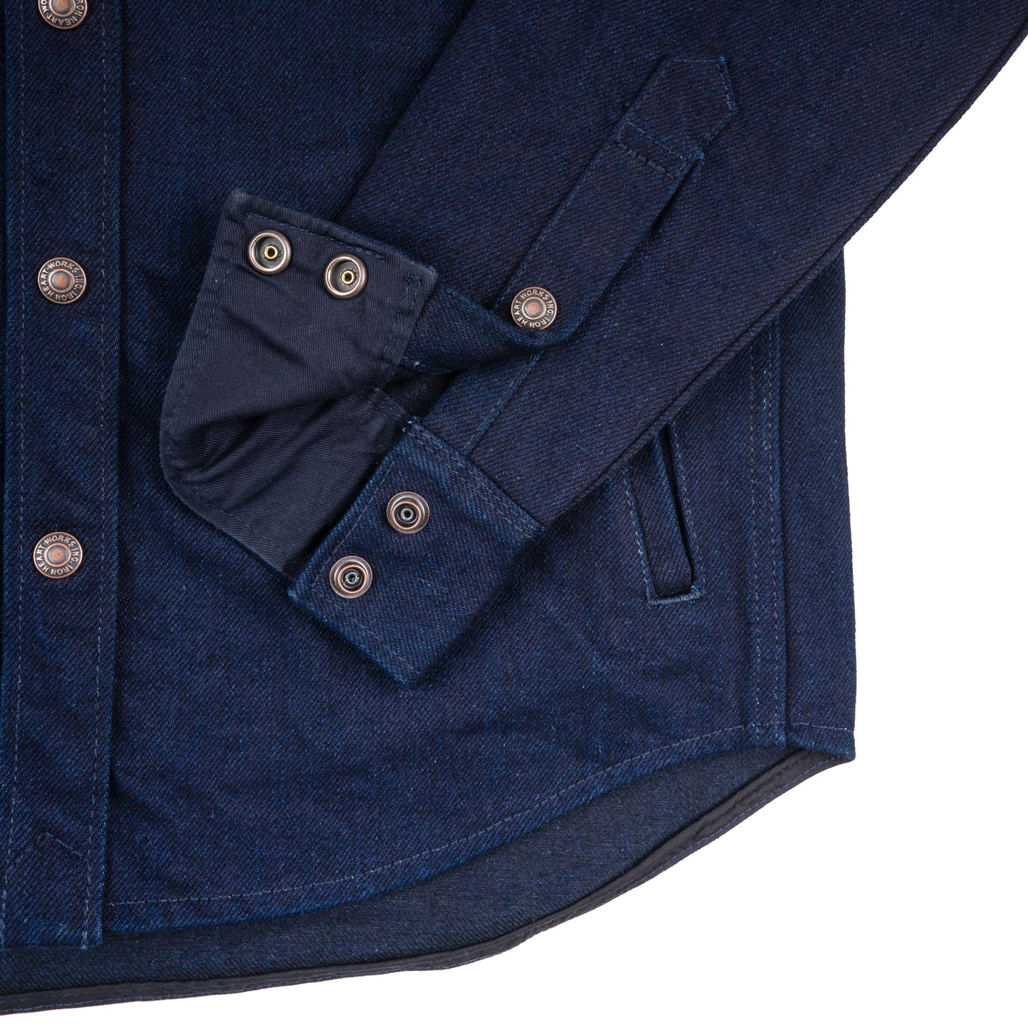 IHSH-409-IB 19oz Selvedge Denim CPO Shirt - Indigo/Black