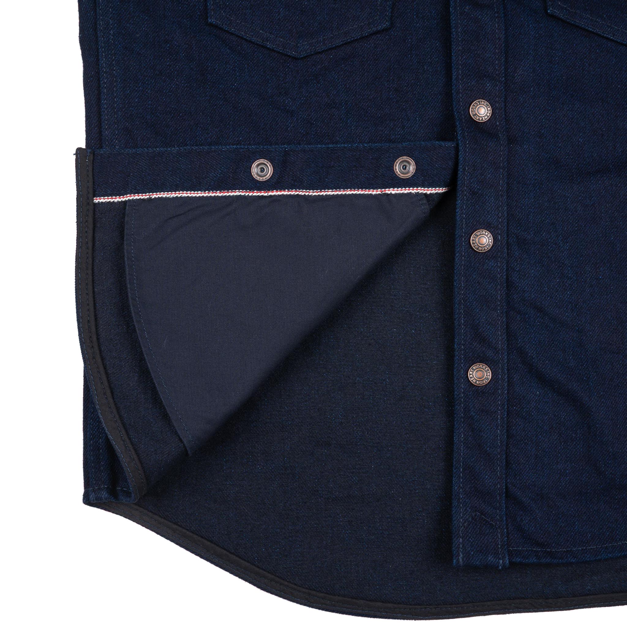 IHSH-409-IB 19oz Selvedge Denim CPO Shirt - Indigo/Black