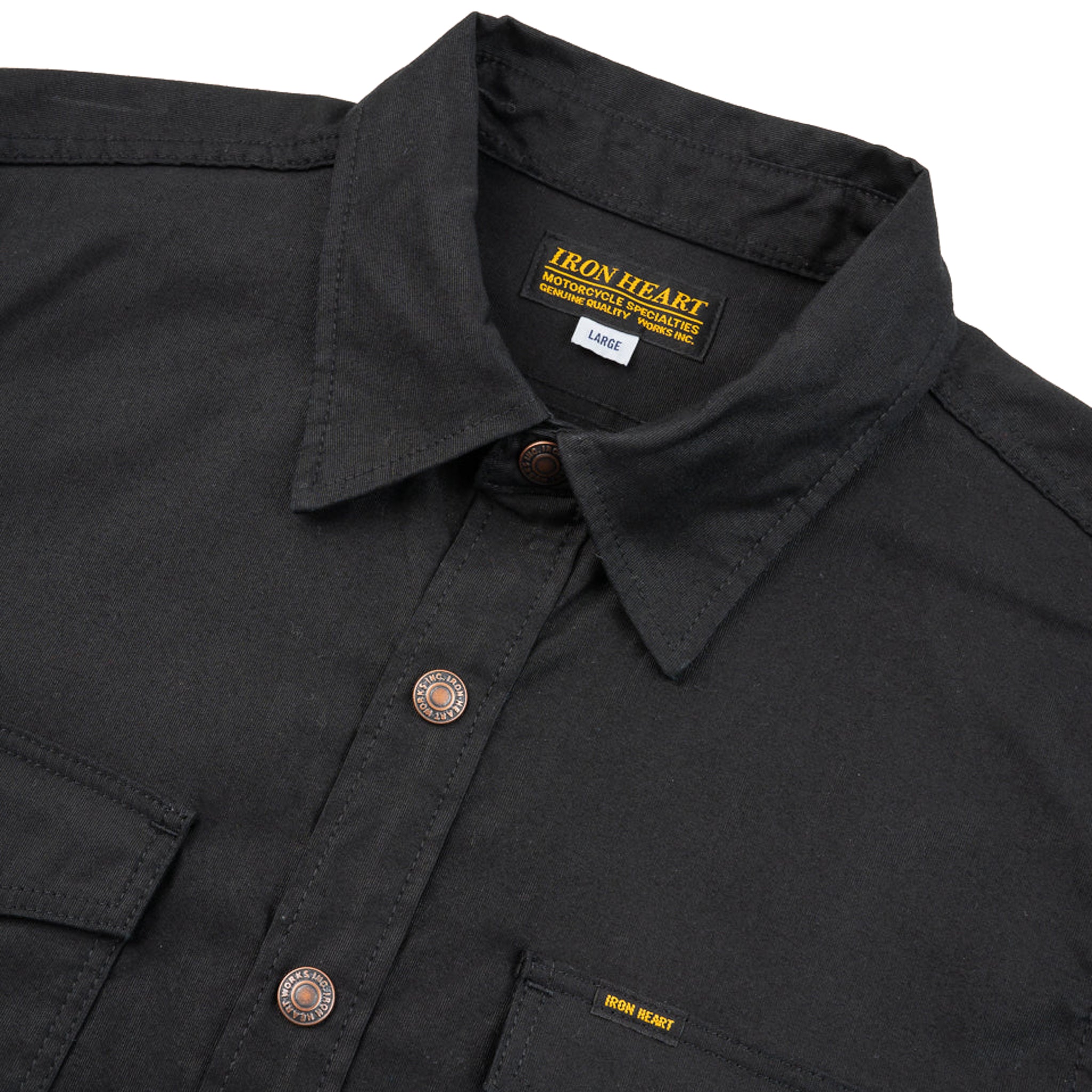 IHSH-425-BLK 8oz Military Whipcord CPO Shirt - Black