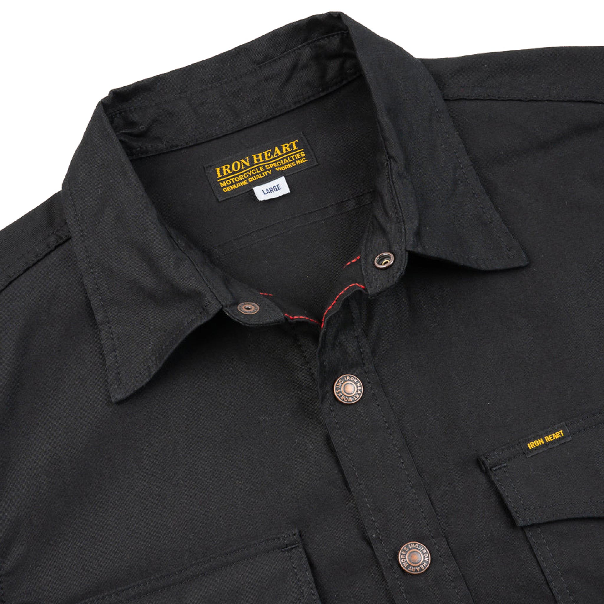 IHSH-425-BLK 8oz Military Whipcord CPO Shirt - Black