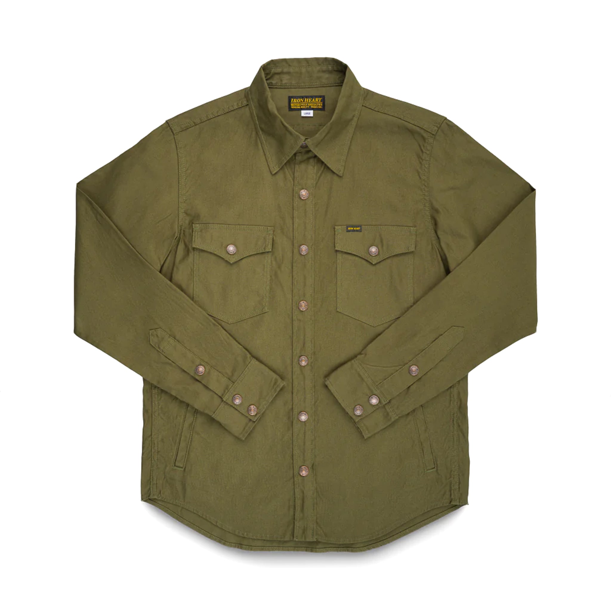 IHSH-425-OLV 8oz Military Whipcord CPO Shirt - OIive