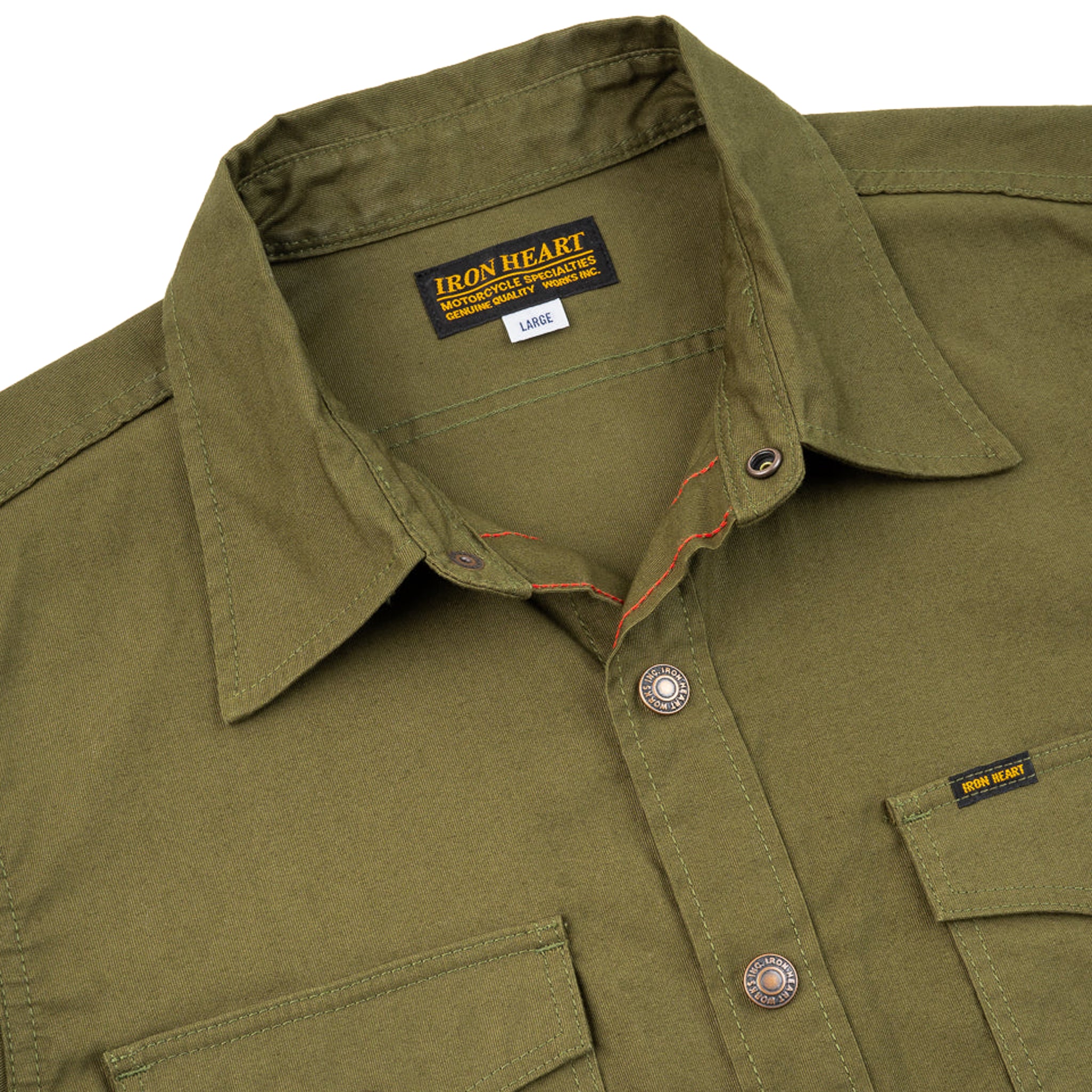 IHSH-425-OLV 8oz Military Whipcord CPO Shirt - OIive