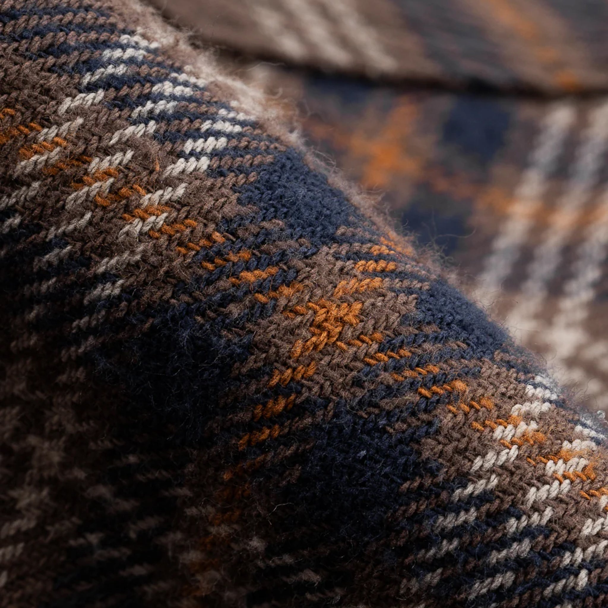 IHSH-431-BRN (FW25) Slubby Heavy Flannel Check Western Shirt - Brown