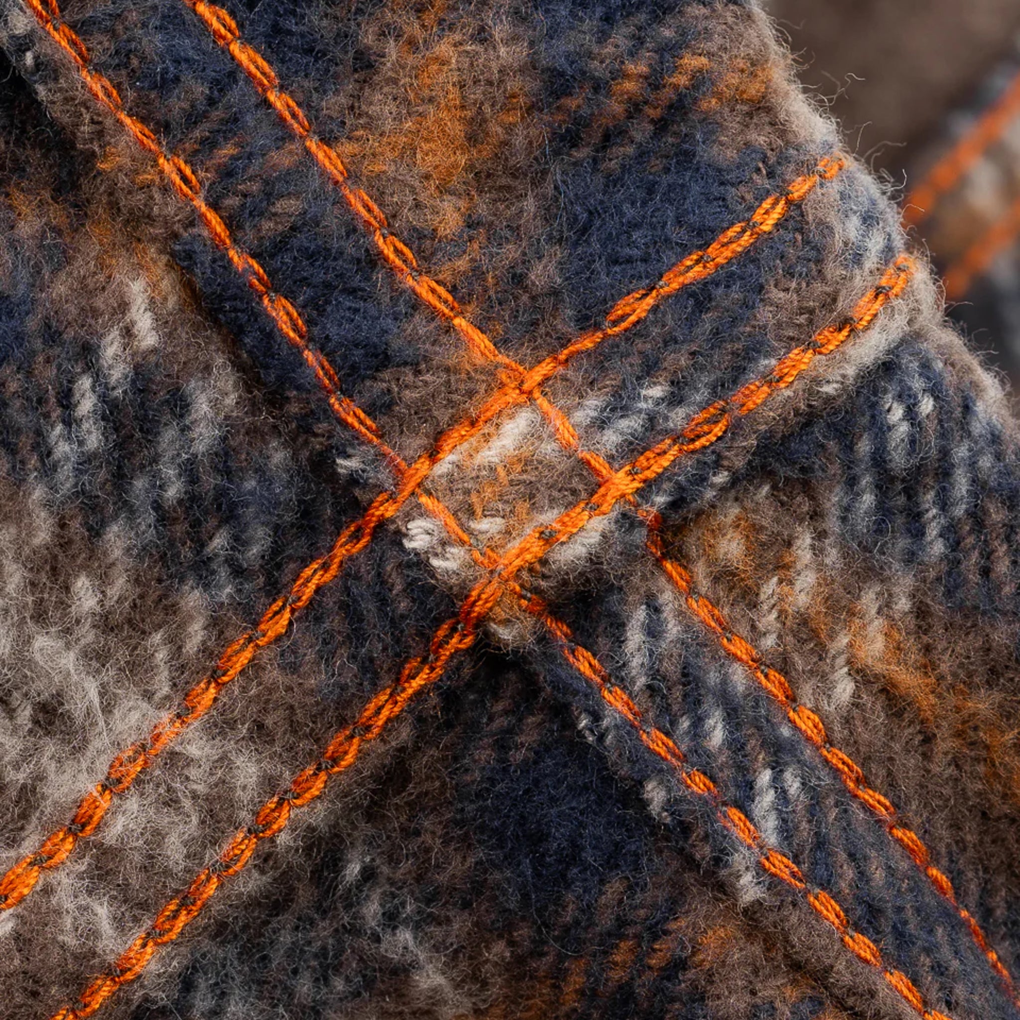 IHSH-431-BRN (FW25) Slubby Heavy Flannel Check Western Shirt - Brown