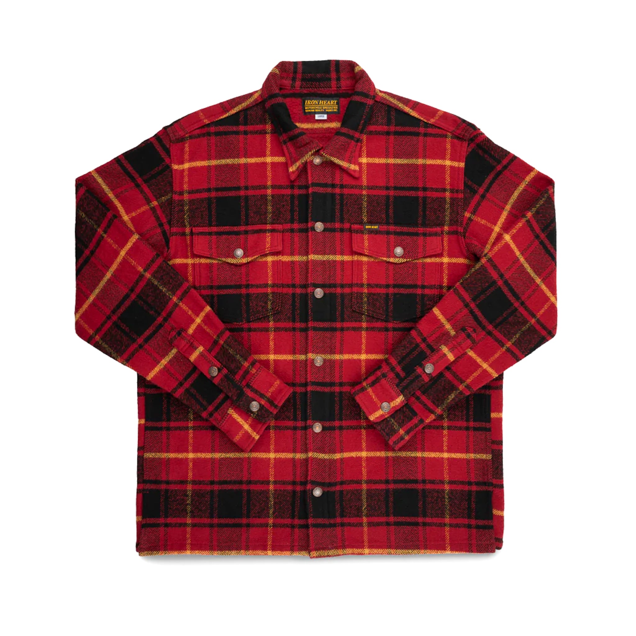 IHSH-433-RED Heavy Flannel Rider’s Overshirt - Red