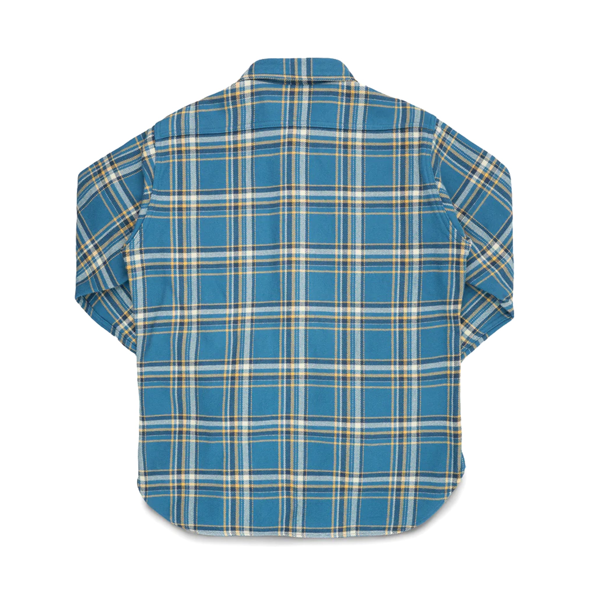 IHSH-435-BLU Ultra Heavy Flannel American Check Work Shirt - Blue
