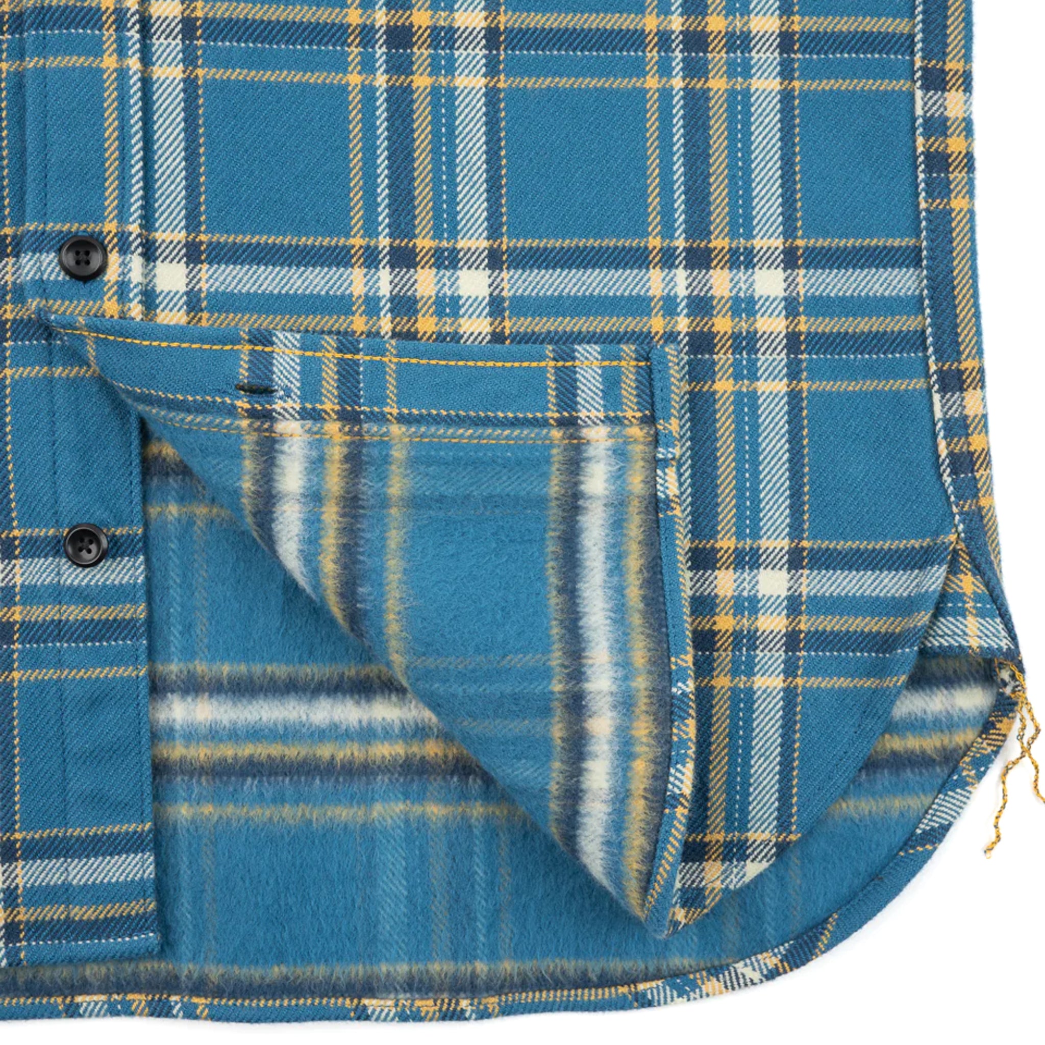 IHSH-435-BLU Ultra Heavy Flannel American Check Work Shirt - Blue