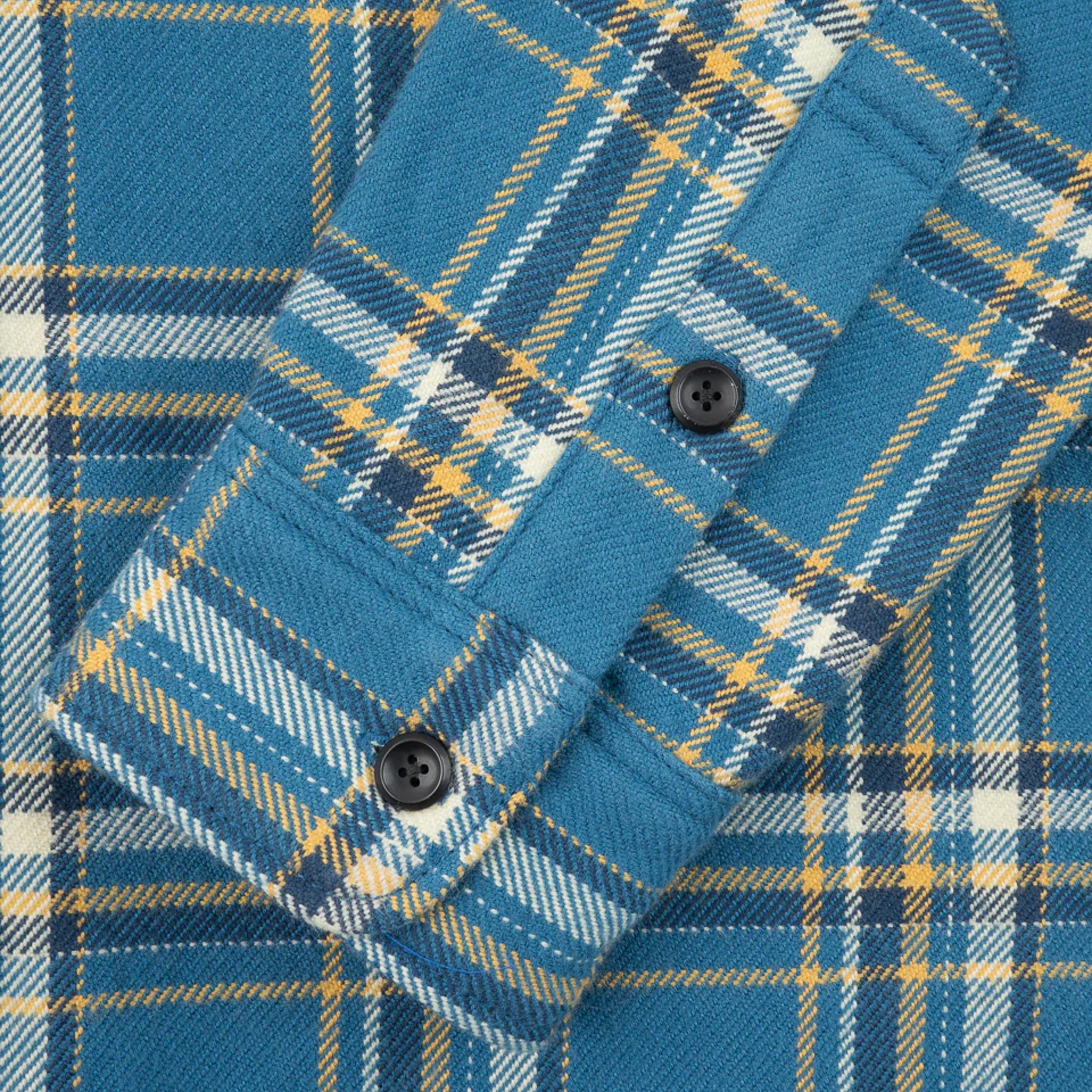 IHSH-435-BLU Ultra Heavy Flannel American Check Work Shirt - Blue